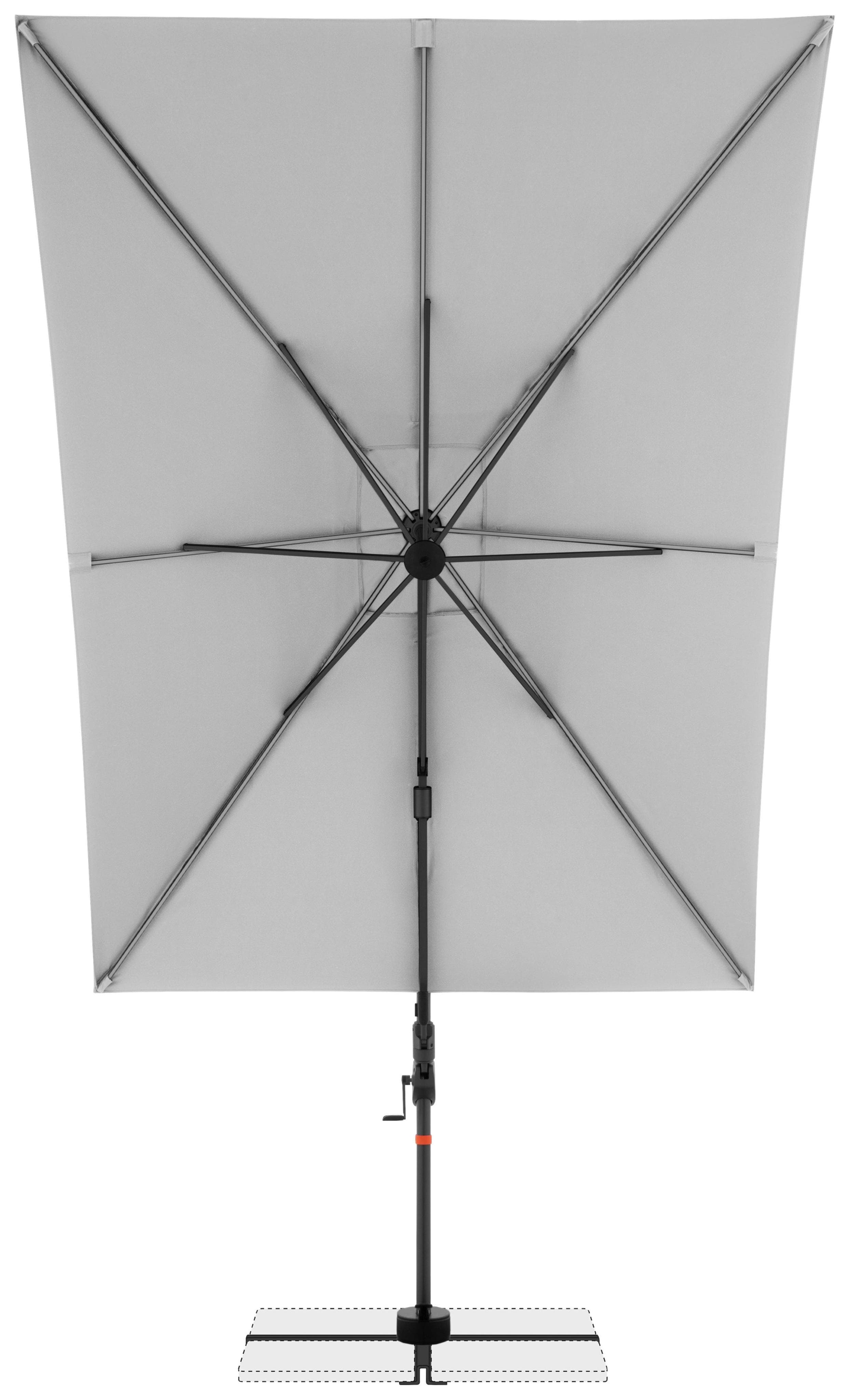 Doppler Ampelschirm Myzone Led Hellgrau mit LED-Beleuchtung