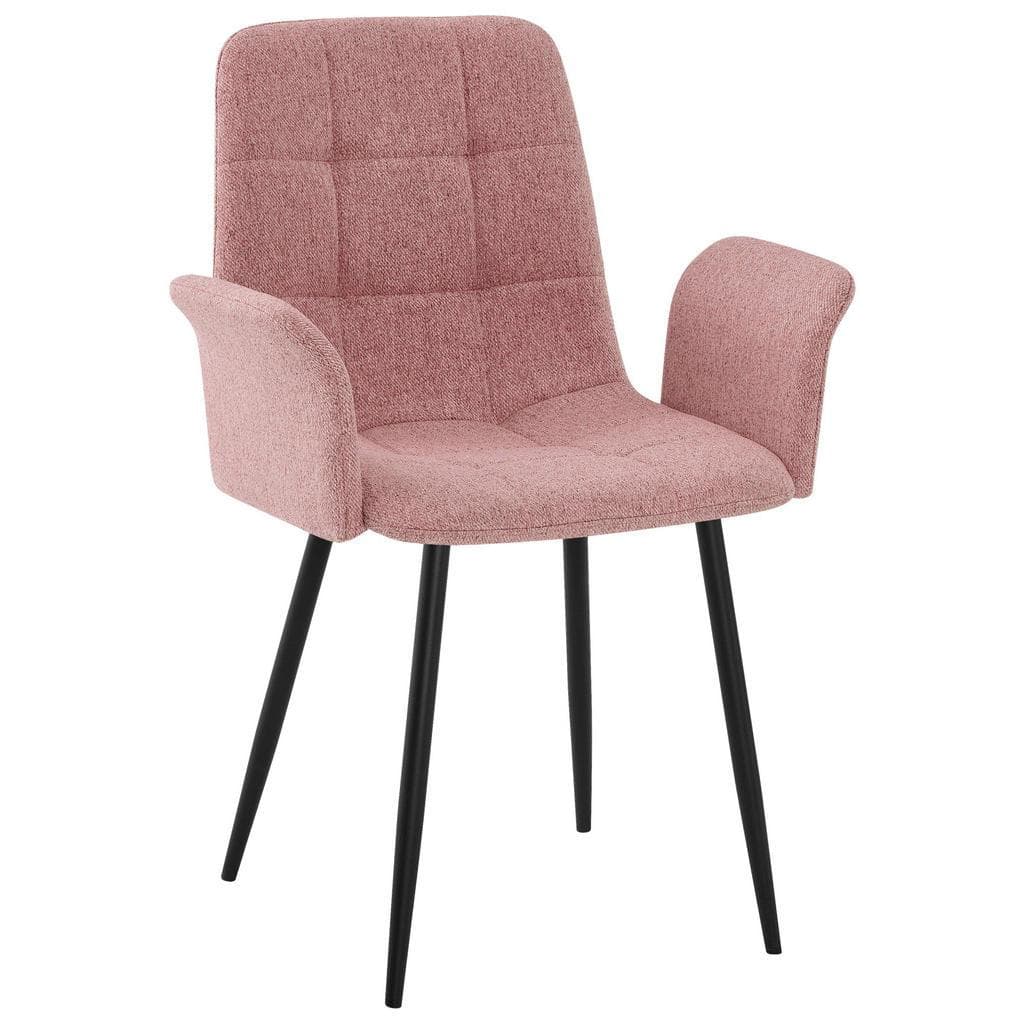 Stylife Armlehnstuhl Rosa Schwarz Metall Textil Konisch