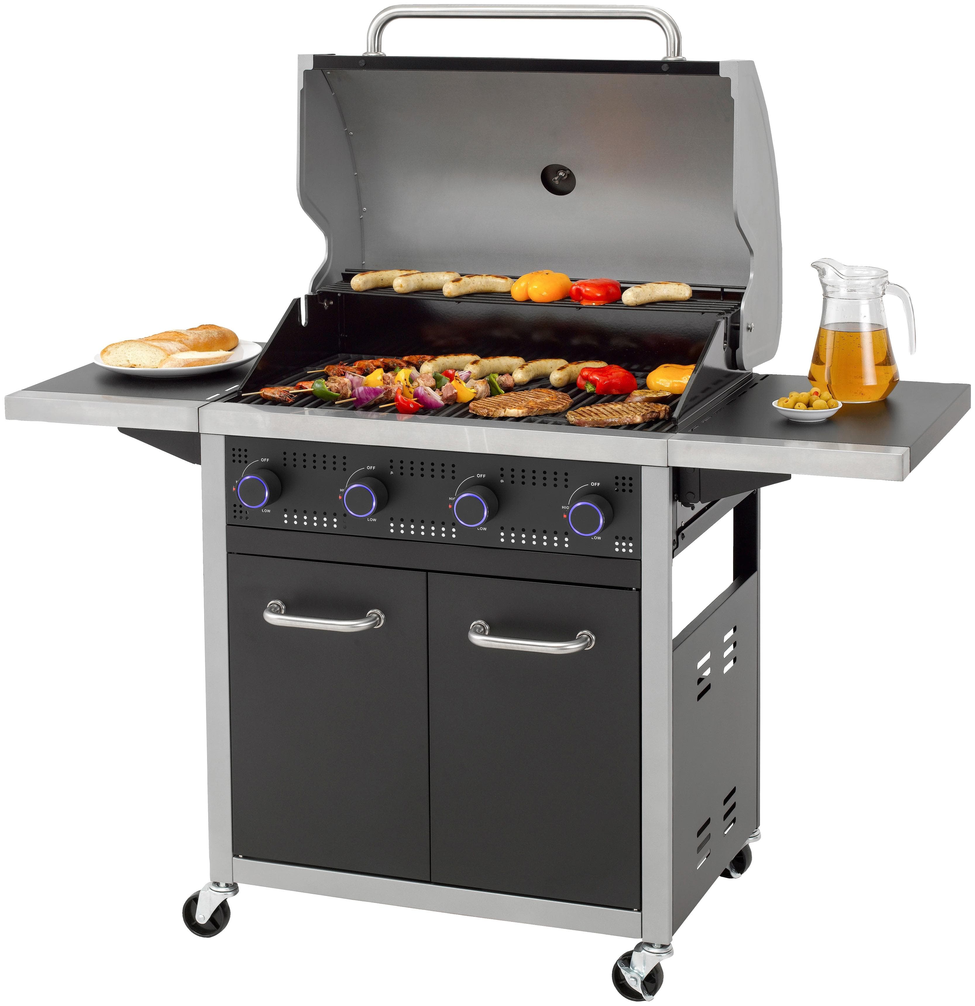 Moderner Gasgrill aus Edelstahl