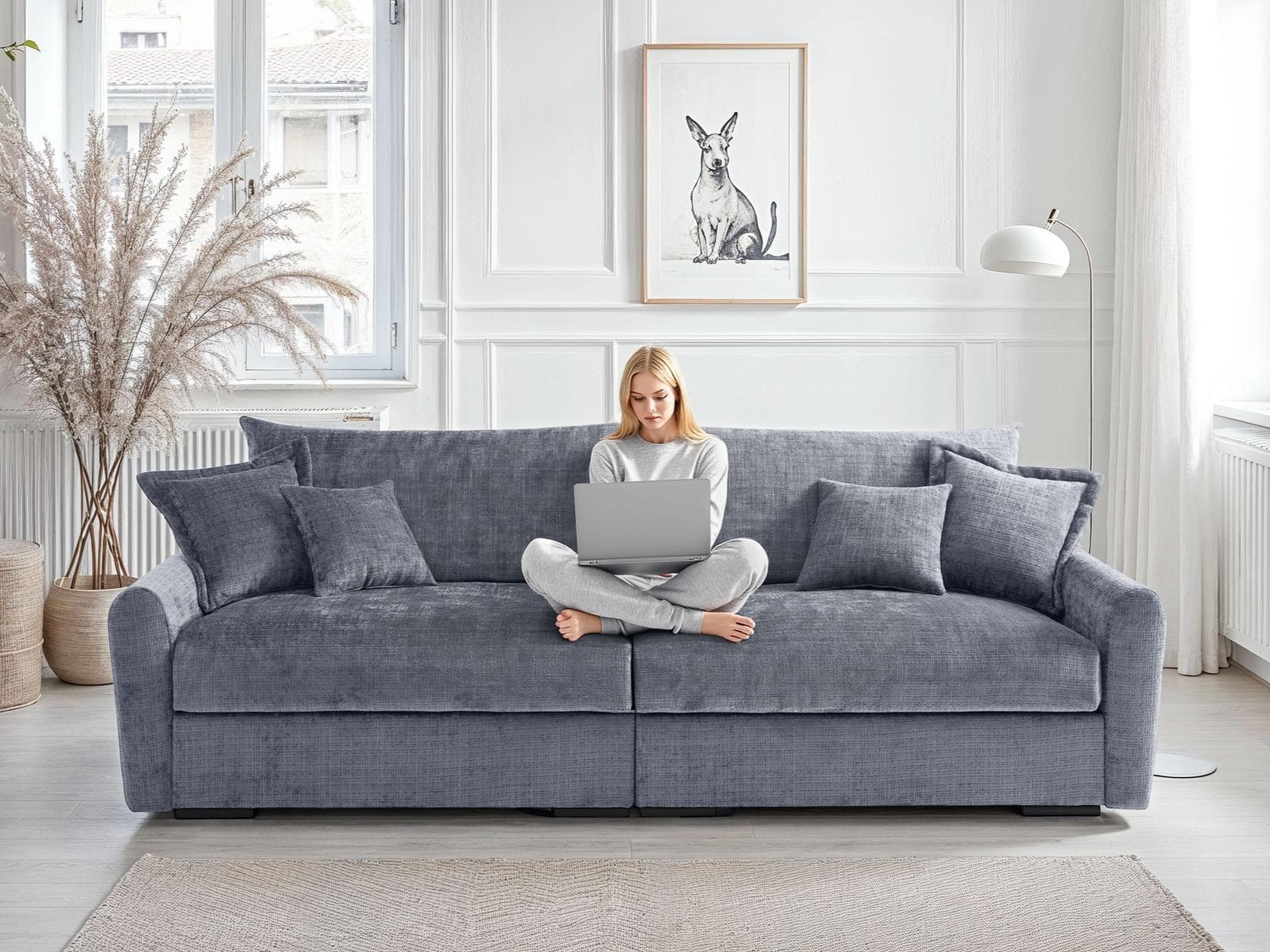 Big-Sofa HOME AFFAIRE Finka 247 cm Chenille-Struktur