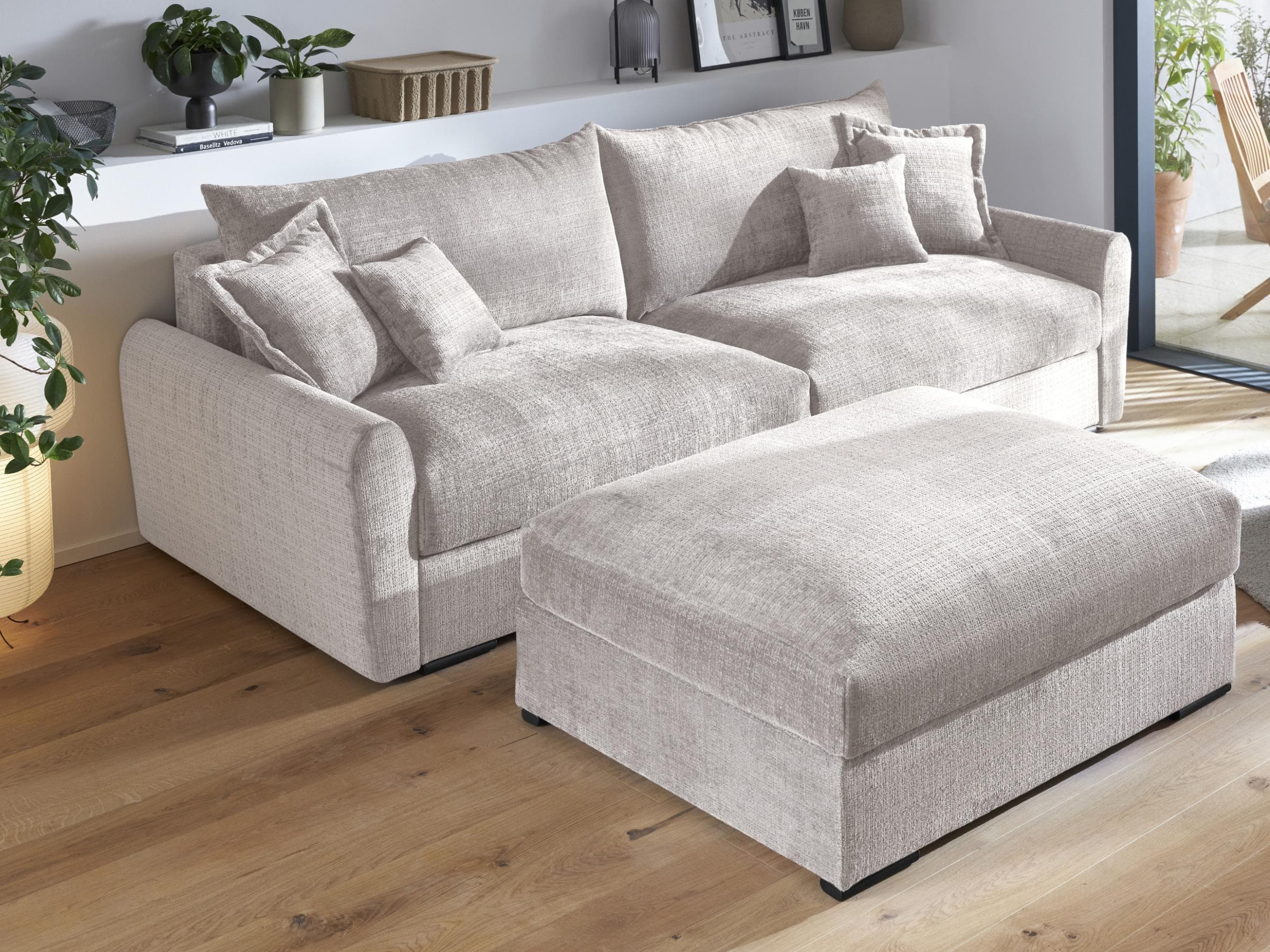 Big-Sofa HOME AFFAIRE Finka 247 cm Breite Beige Federkern