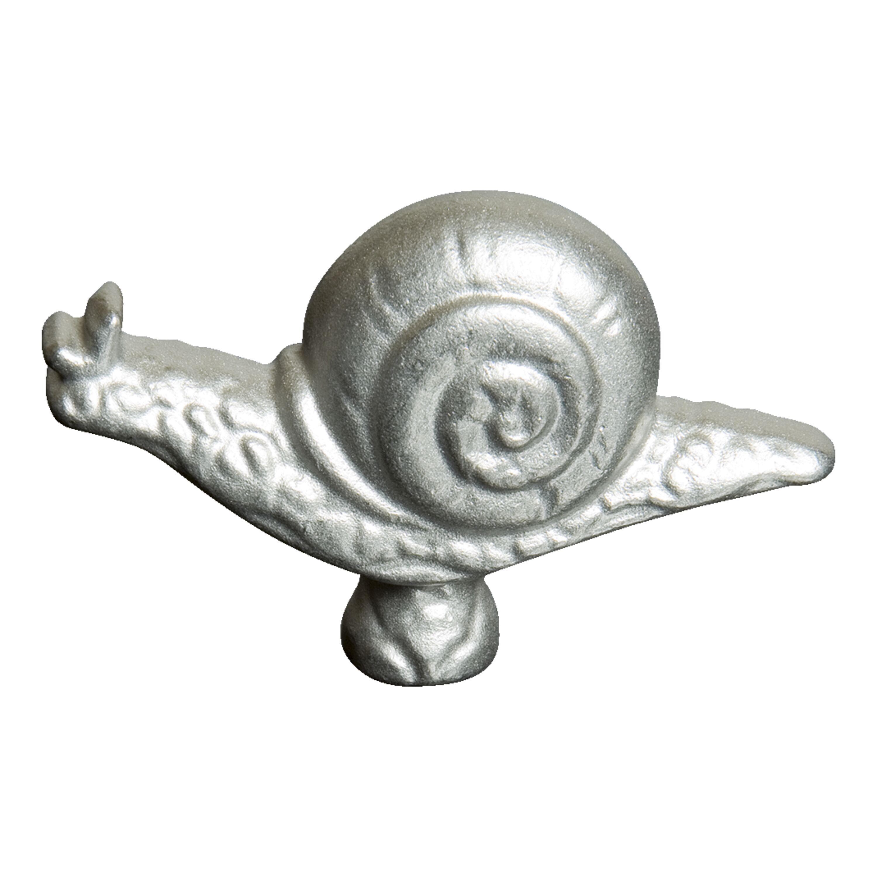Staub Tierknauf Schnecke Edelstahl Silber