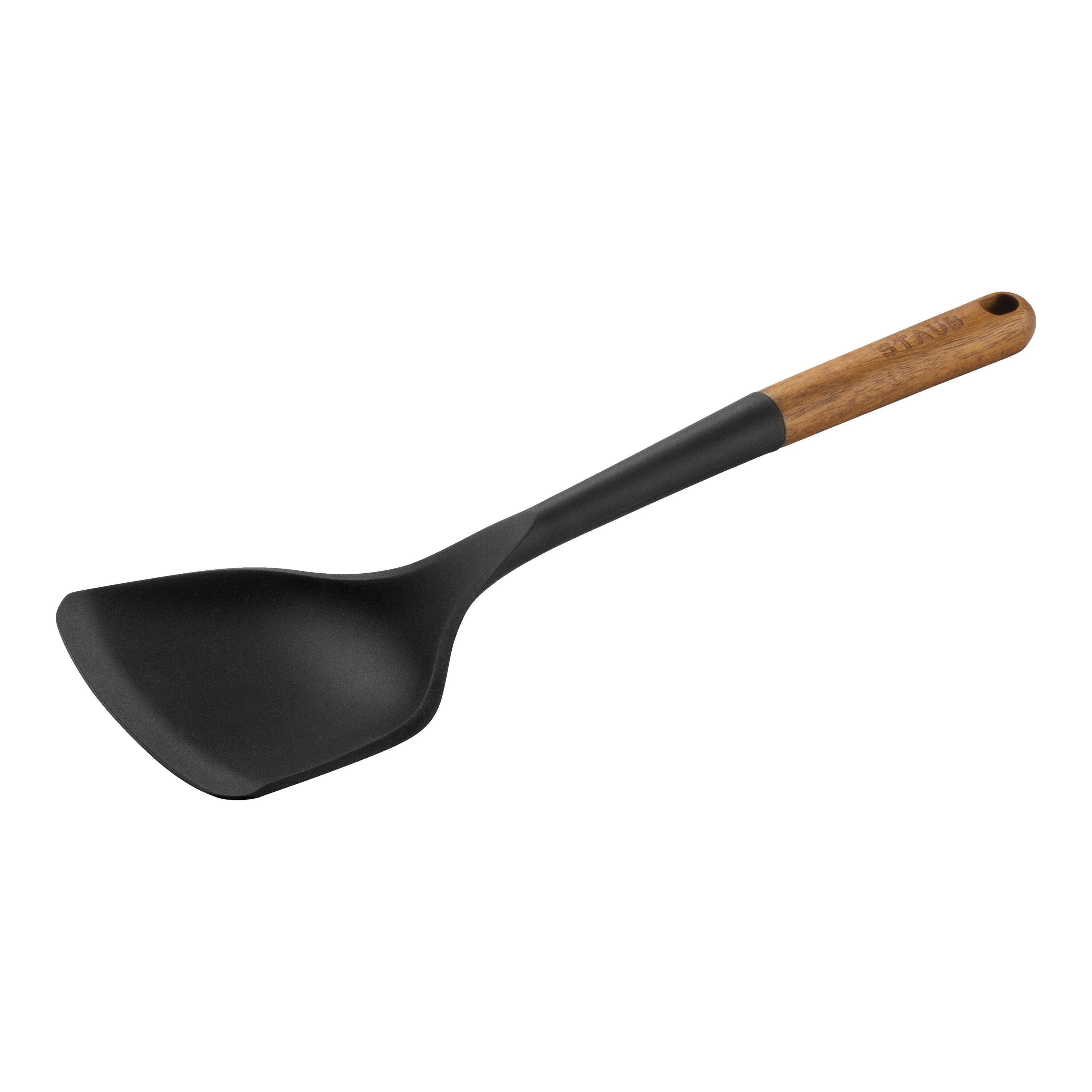 Staub Wokwender Silikon Schwarz Ergonomischer Holzgriff