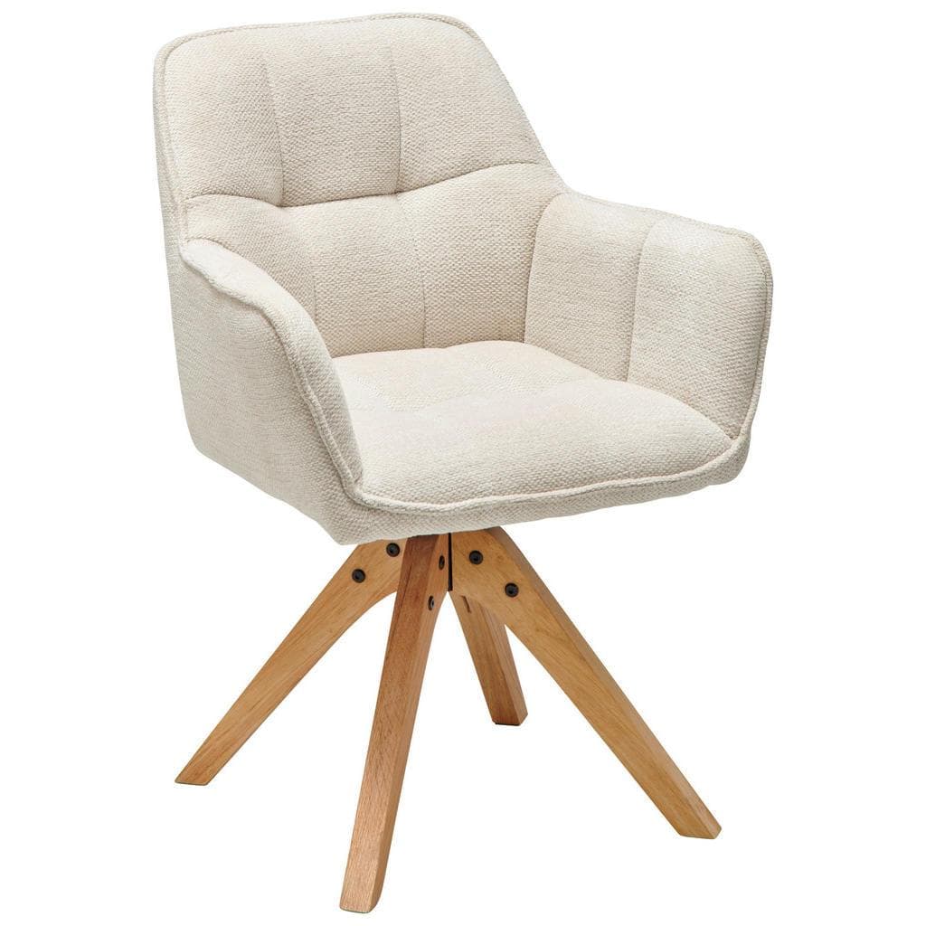 Mid.you Armlehnstuhl Eiche Beige Esszimmerstuhl
