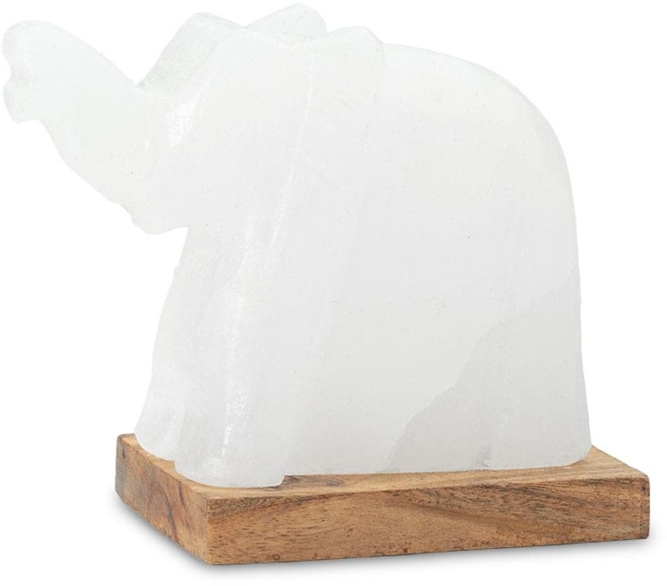 HIMALAYA SALT DREAMS Salzkristall-Tischlampe Elefant Weiß