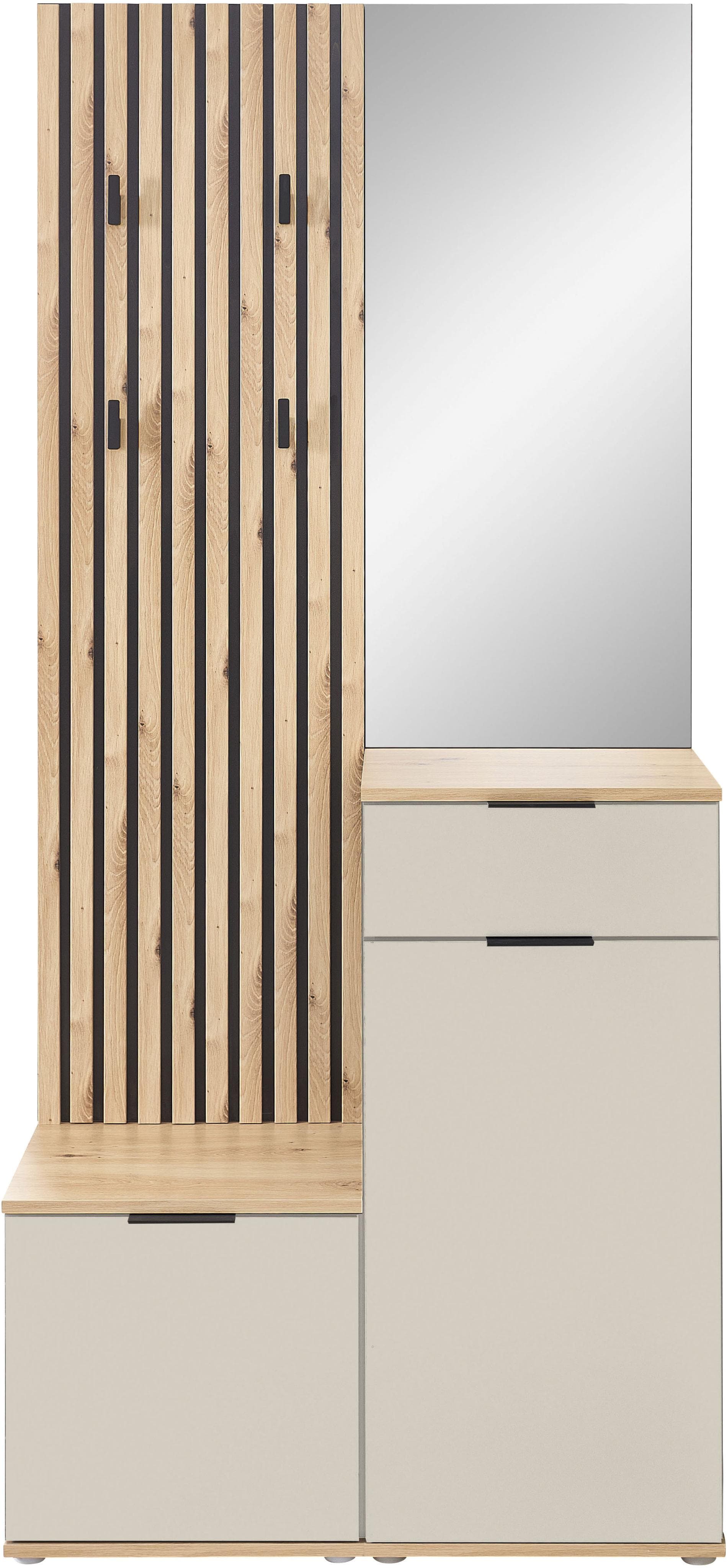 HBZ Simple Garderobe mit Spiegel und Bank kaschmir