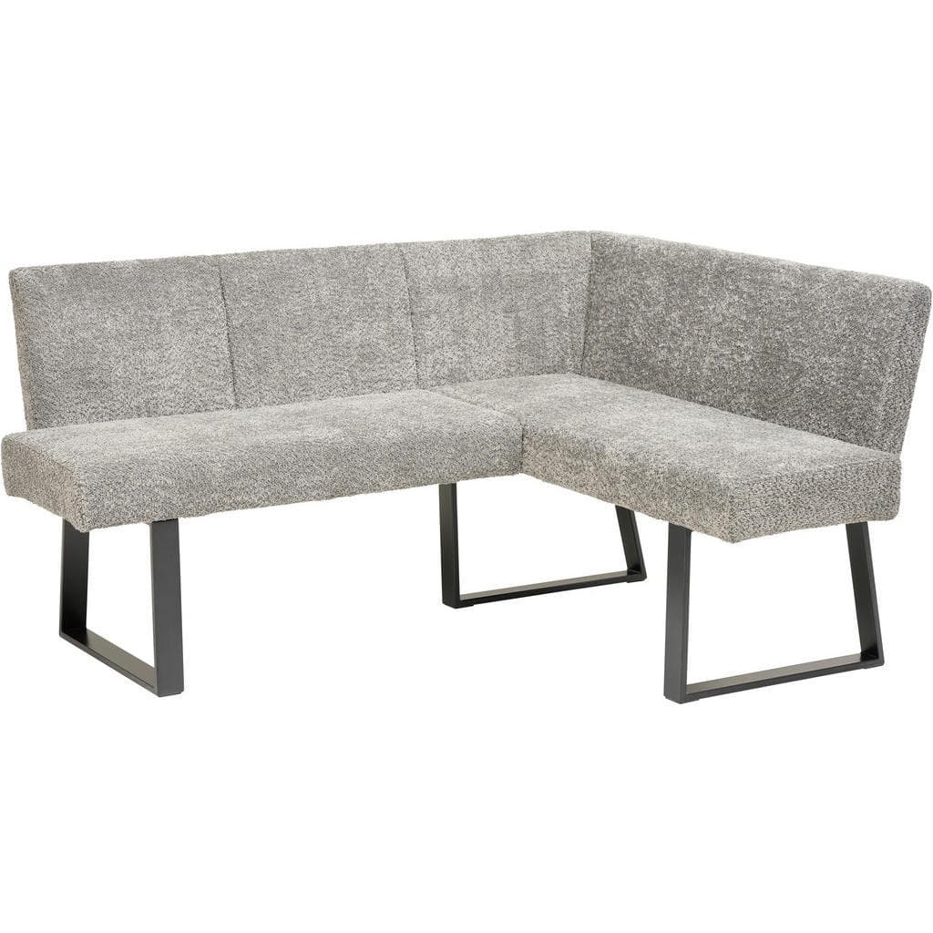 Mid.you Eckbank Grau 3-Sitzer L-Form Metall Textil