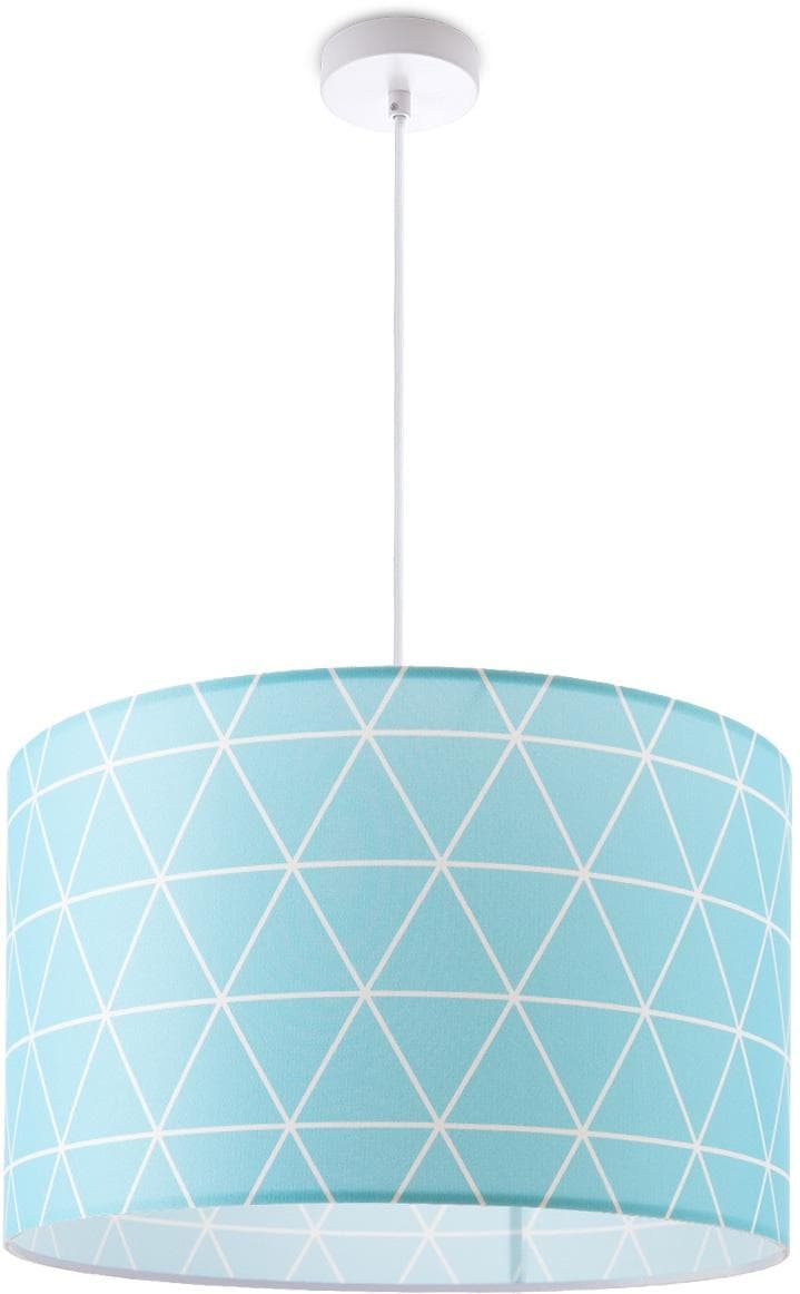 PACO HOME Pendelleuchte Stella 401 Weiß Stoffschirm