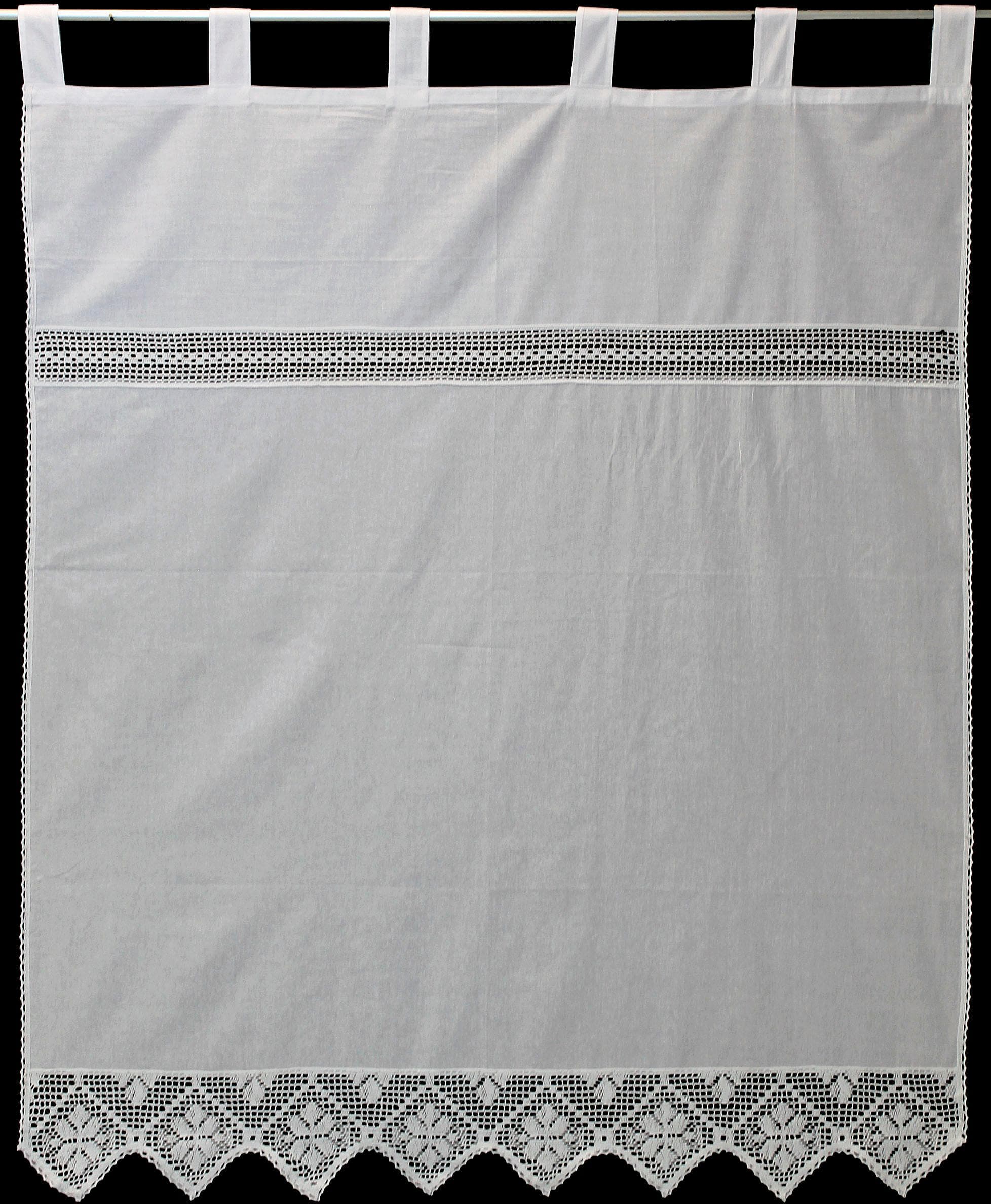 Gardine "Bärental" Gr. 2, weiß, Baumwolle, Polyester, Hossner
