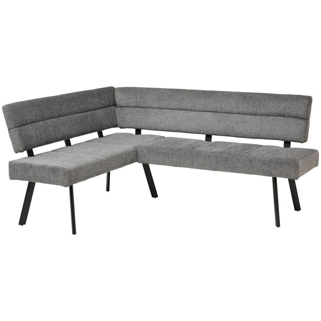 Mid.you Eckbank Anthrazit Metall Textil 5-Sitzer L-Form