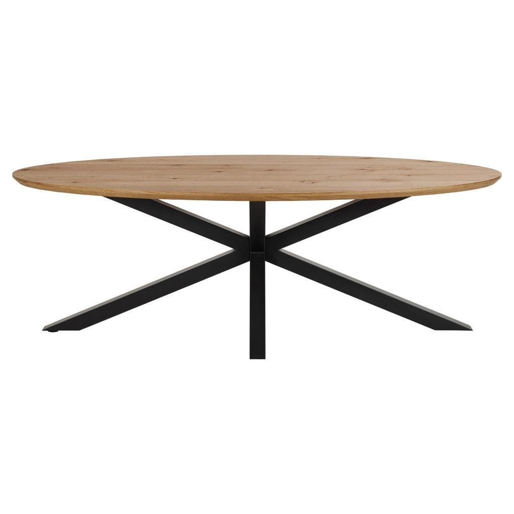 Mid.you Esstisch Oval Eiche Naturfarben Stahlbeine Schwarz