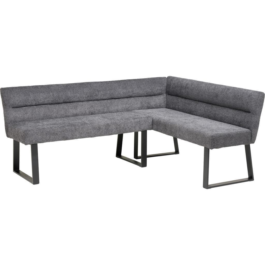 Mid.you Eckbank Dunkelgrau 5-Sitzer L-Form Metall Textil