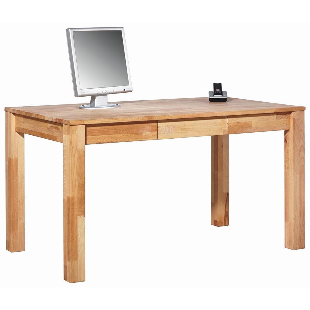 Carryhome Schreibtisch Kernbuche Massiv 1 Schublade