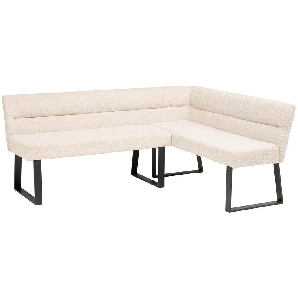 Mid.you Eckbank Beige Metall Textil 5-Sitzer L-Form