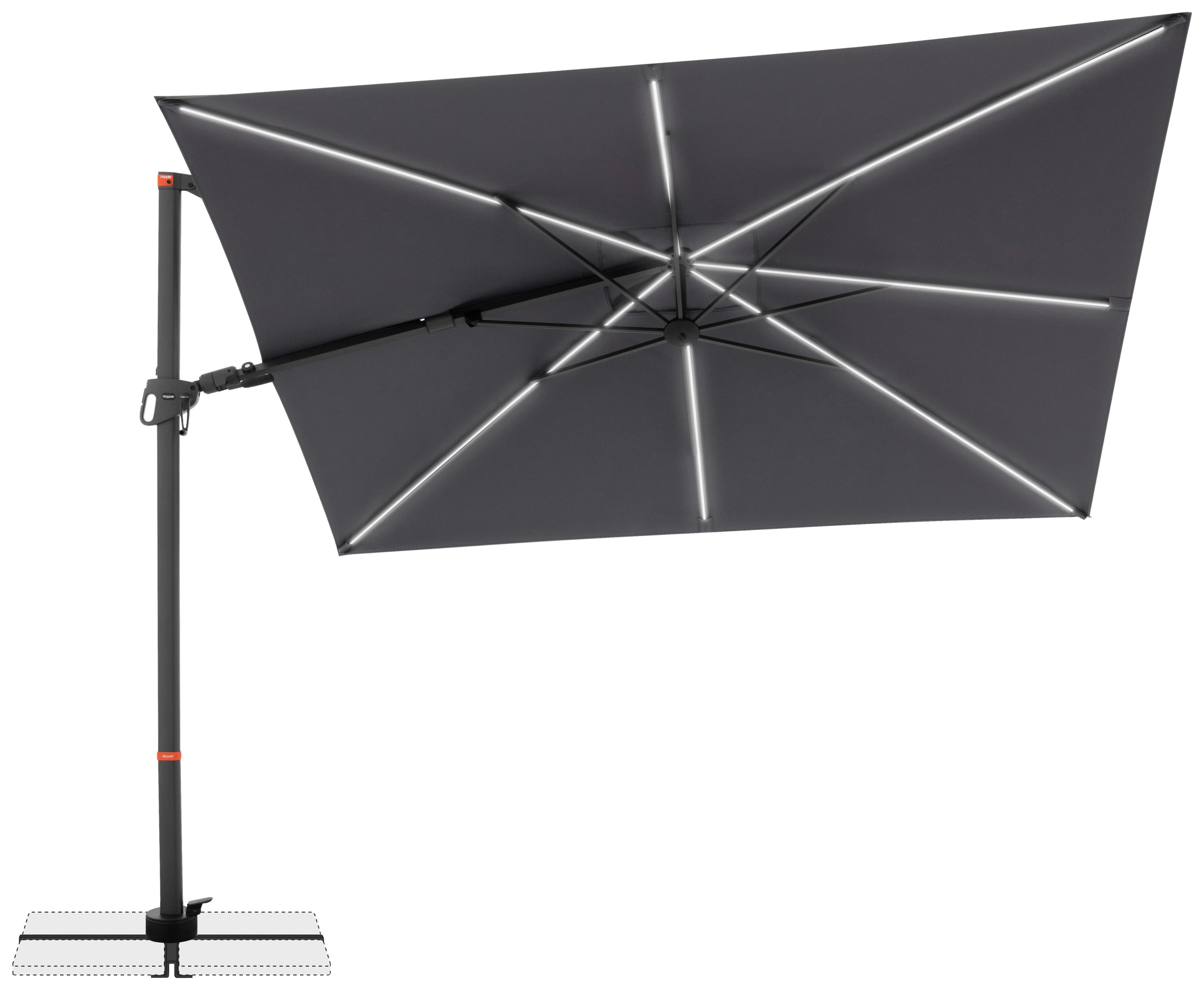 Doppler Ampelschirm Myzone LED Anthrazit ca. 300x220cm