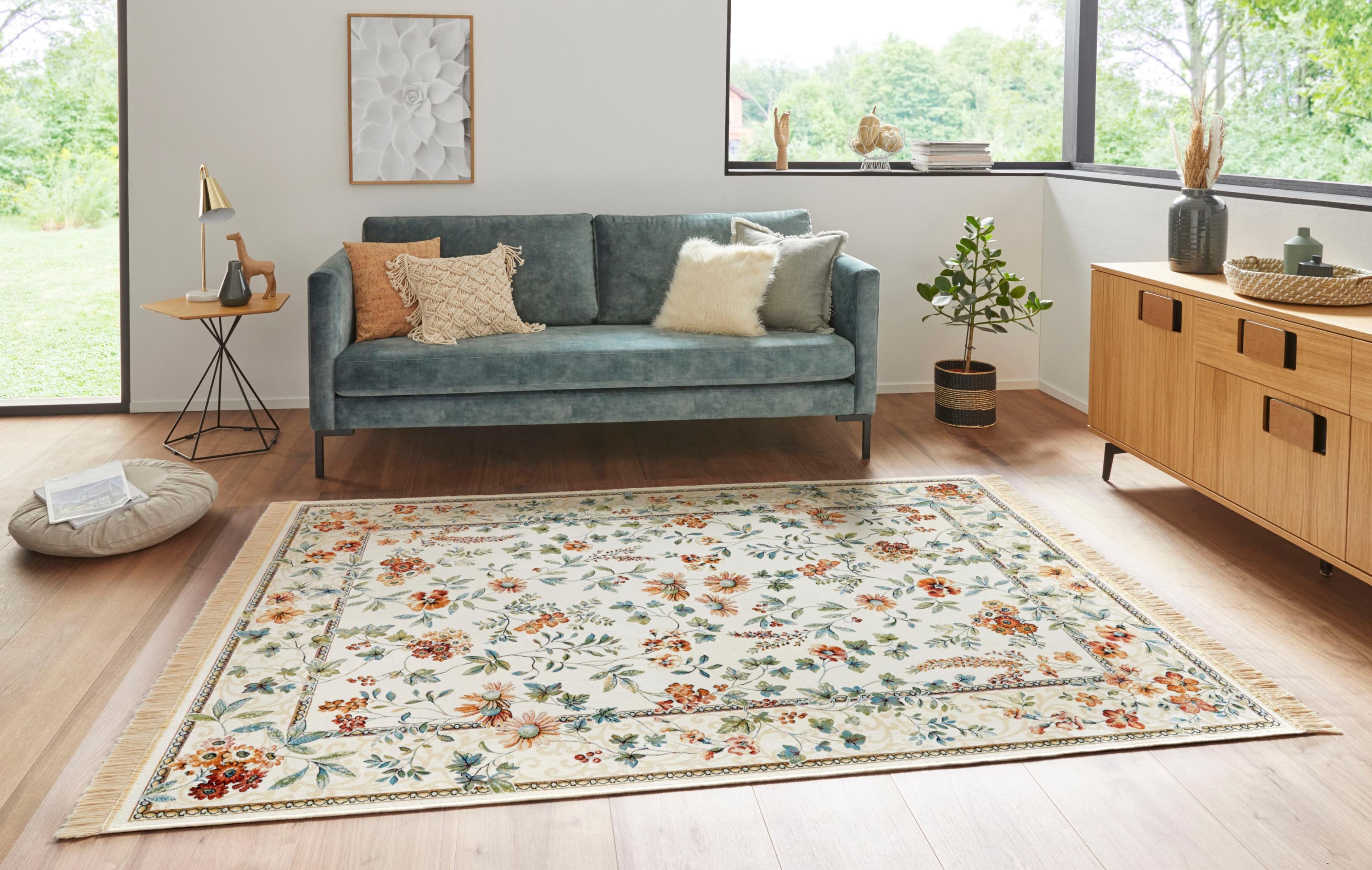 Hanse Home Teppich Orient Flowers Creme Floral Orientalisch