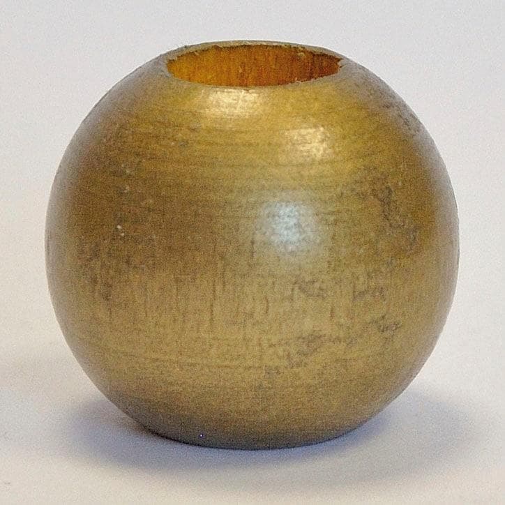 KUTTI Gardinenbefestigungen Holzkugel gold 7-tlg. Ø 25 mm