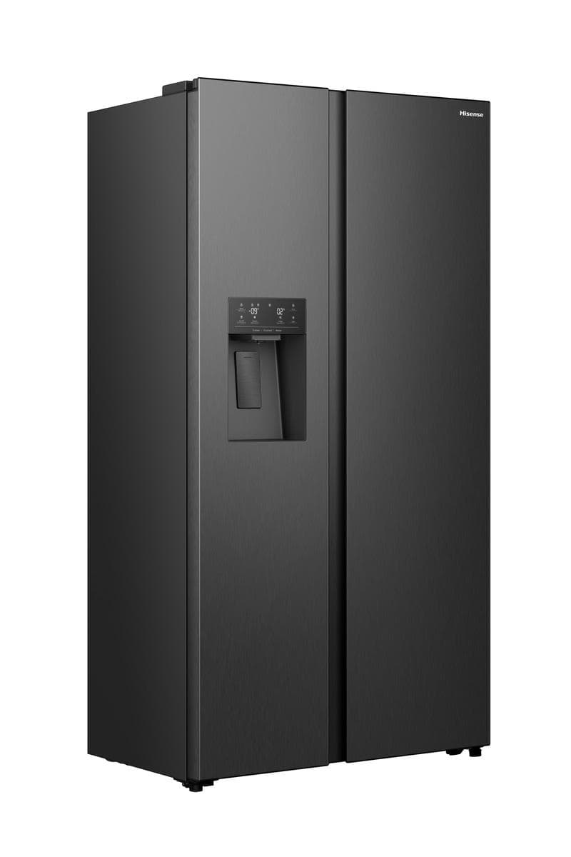 Hisense Side-by-Side Kühlschrank MS91528 Schwarz Inox mit Wasser- und Eisspender