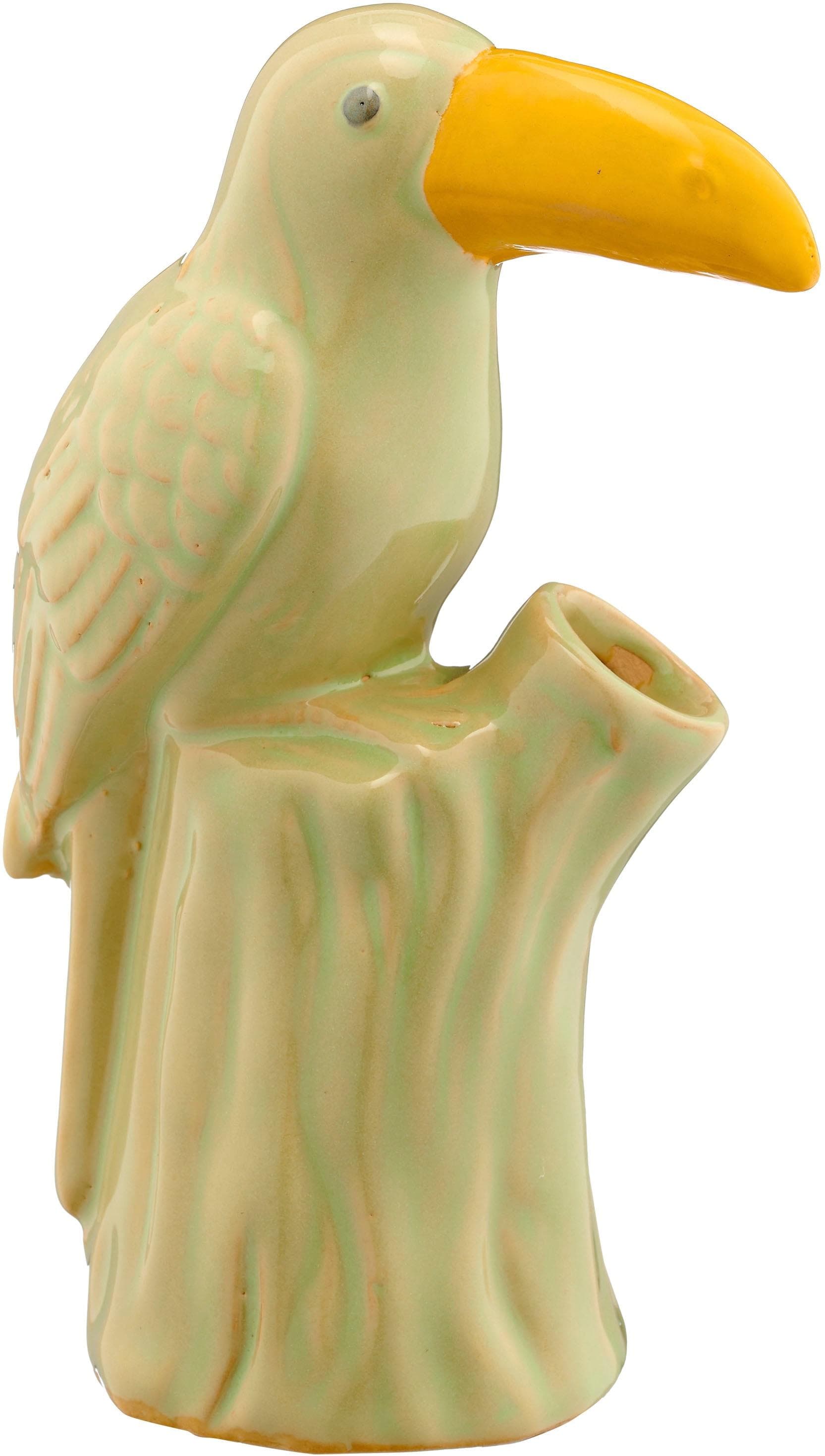 Tischvase CREATIV HOME Vase Grün Florales Dekor