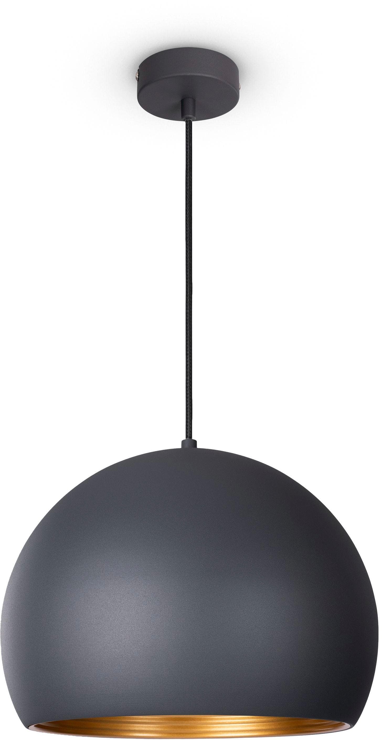 PACO HOME Pendelleuchte JOHN Anthrazit-Gold Aluminium
