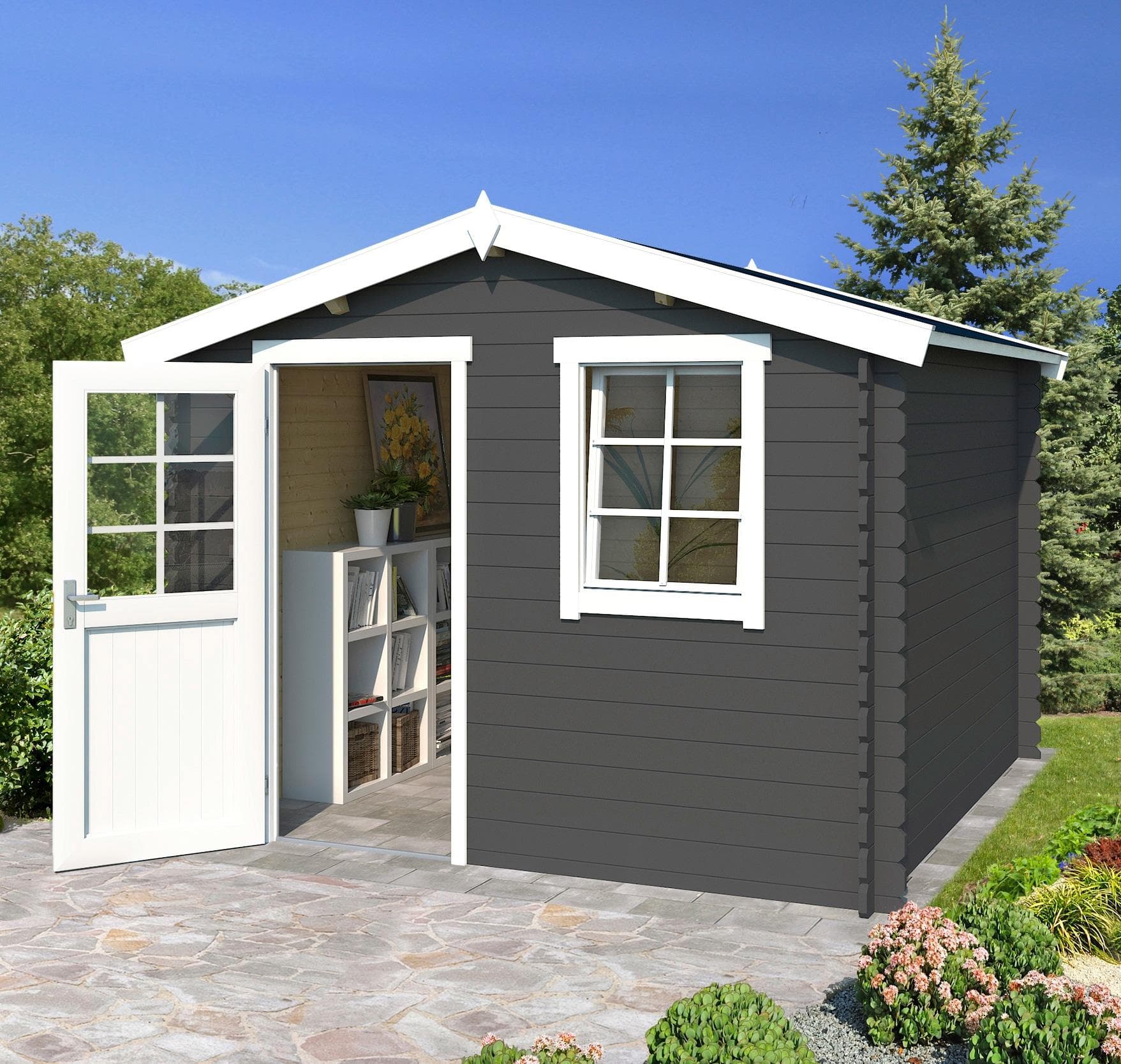 Lasita Maja Nina 175 Gartenhaus Carbongrau Holzwerkstoff