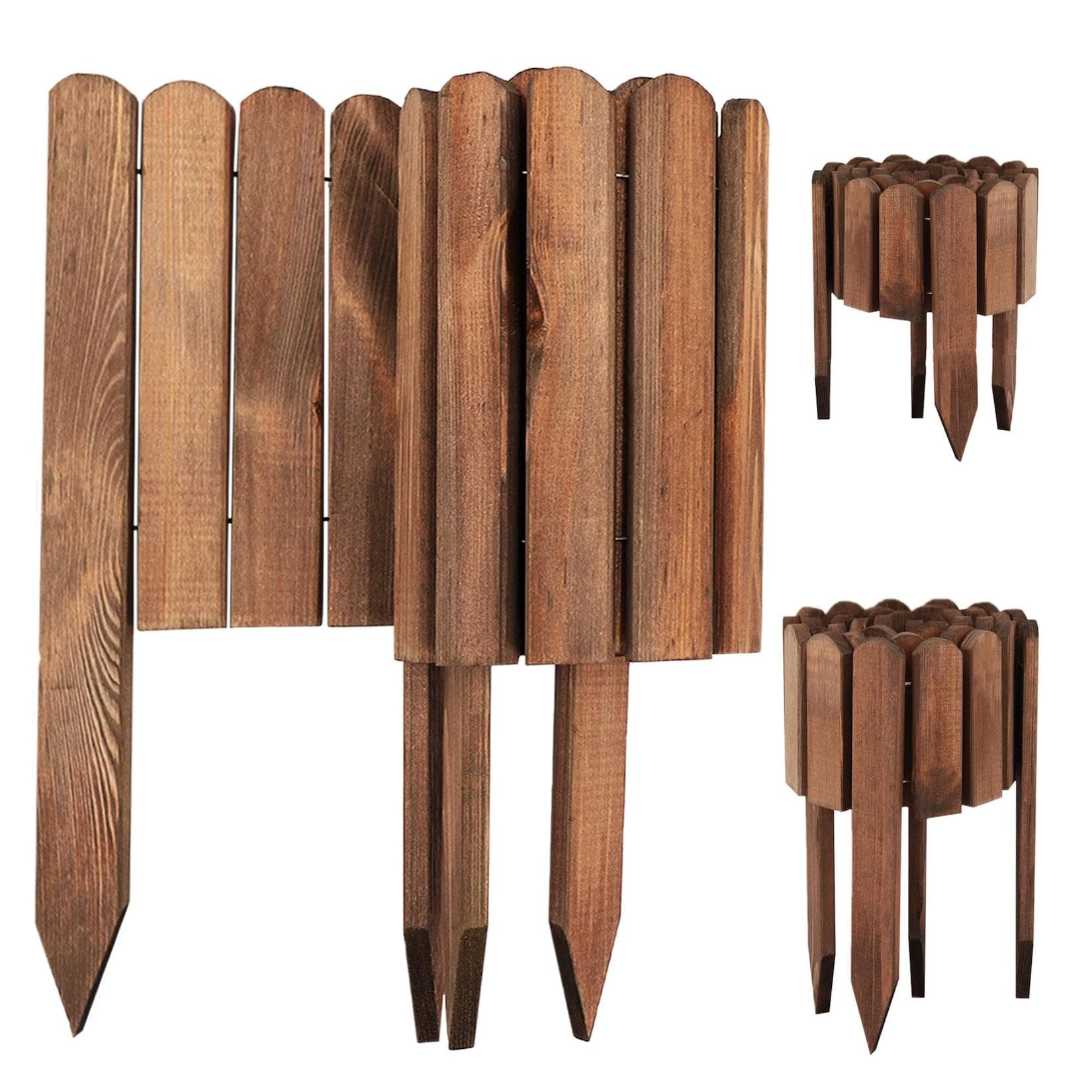 Aquagart Holz Rollzaun Dunkelbraun 20x200 cm Beeteinfassung