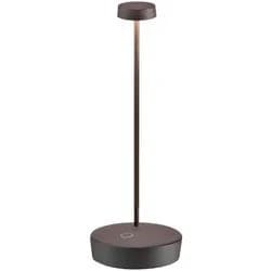 Zafferano Swap Akkutischleuchte 29 cm Rost Touch-Dimmer