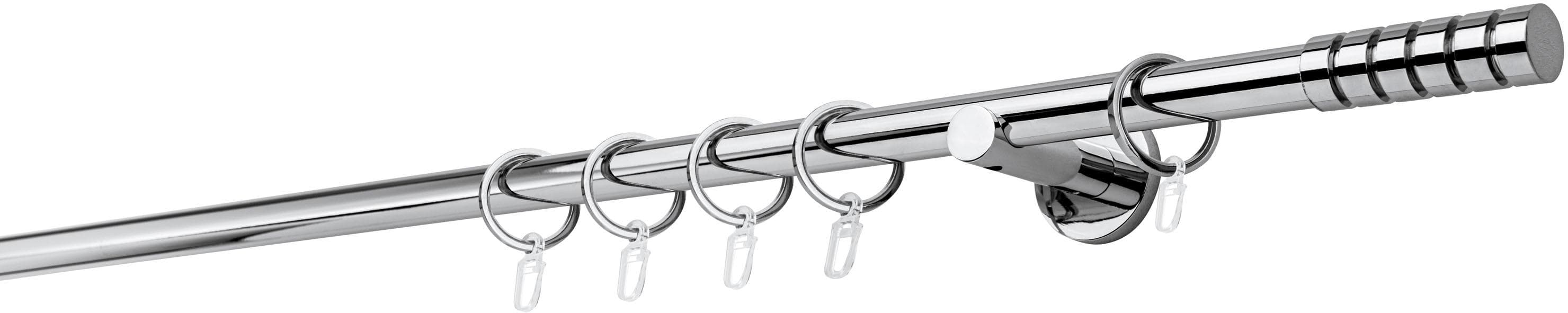 mydeco Gardinenstange 20mm Rillcube Wandträger 6,5 cm Chromfarben