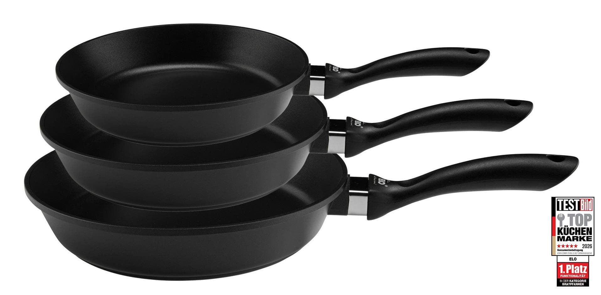 ELO Pfannen-Set Alucast 3-tlg. Schwarz Aluminiumguss