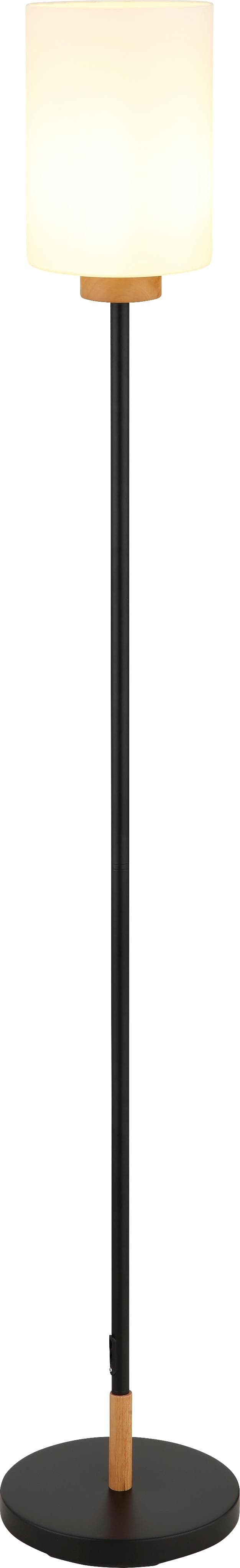 GLOBO LIGHTING Stehlampe ROWena Schwarz Matt Glas Holz