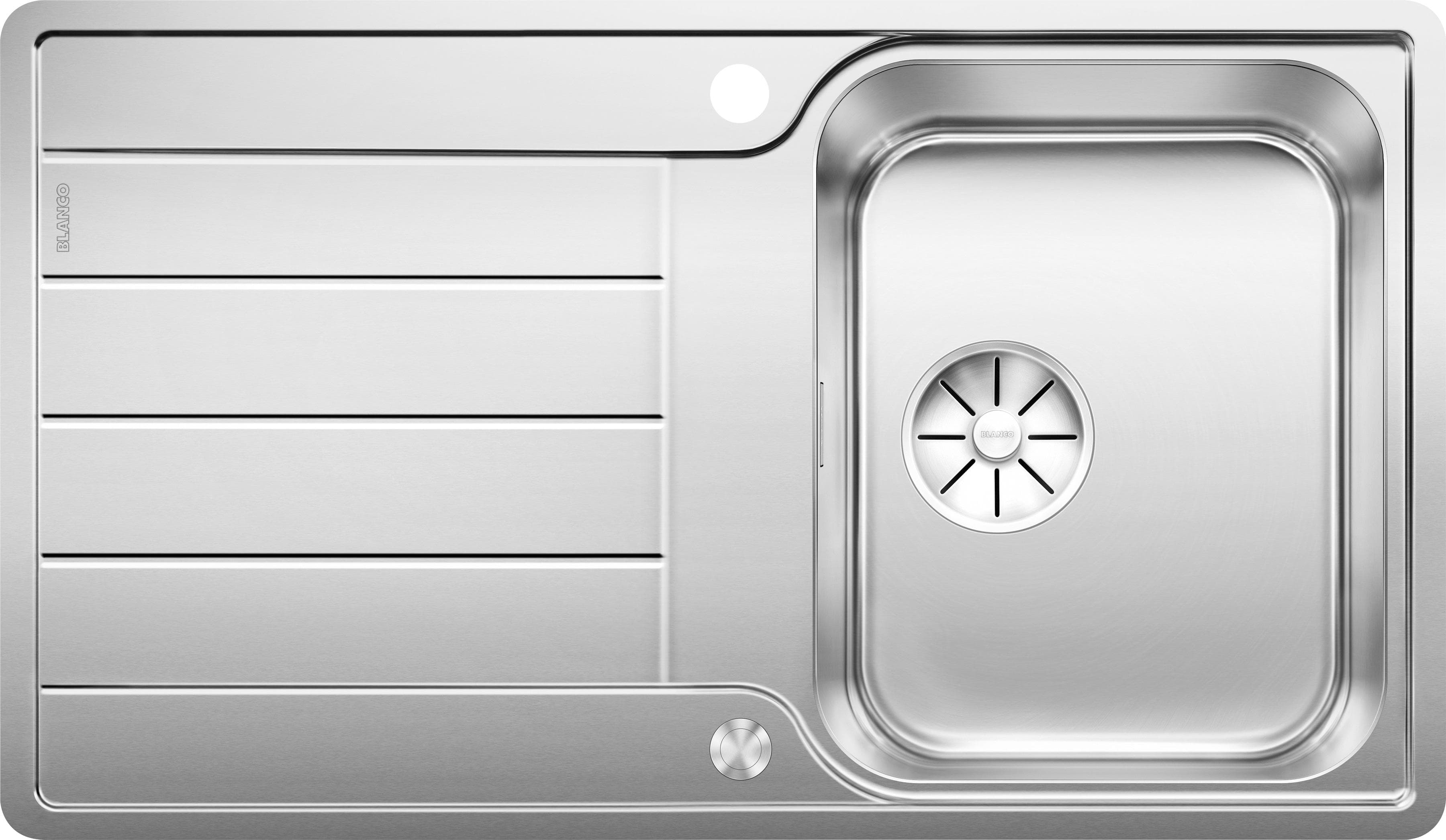 Moderne Edelstahlspüle mit Bürstfinish