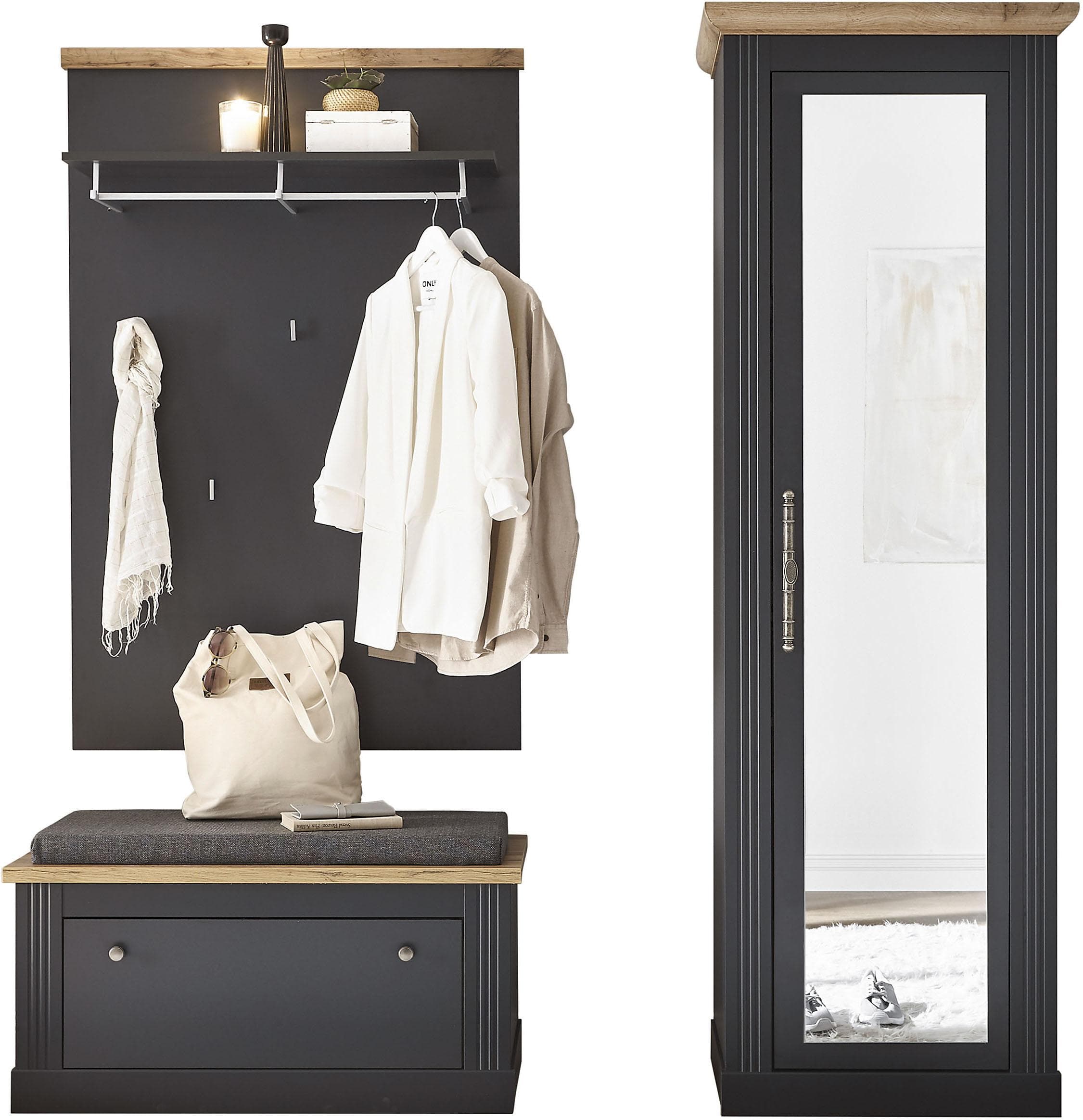 OTTO HOME Garderoben-Set WESTMINSTER Grau Landhausstil
