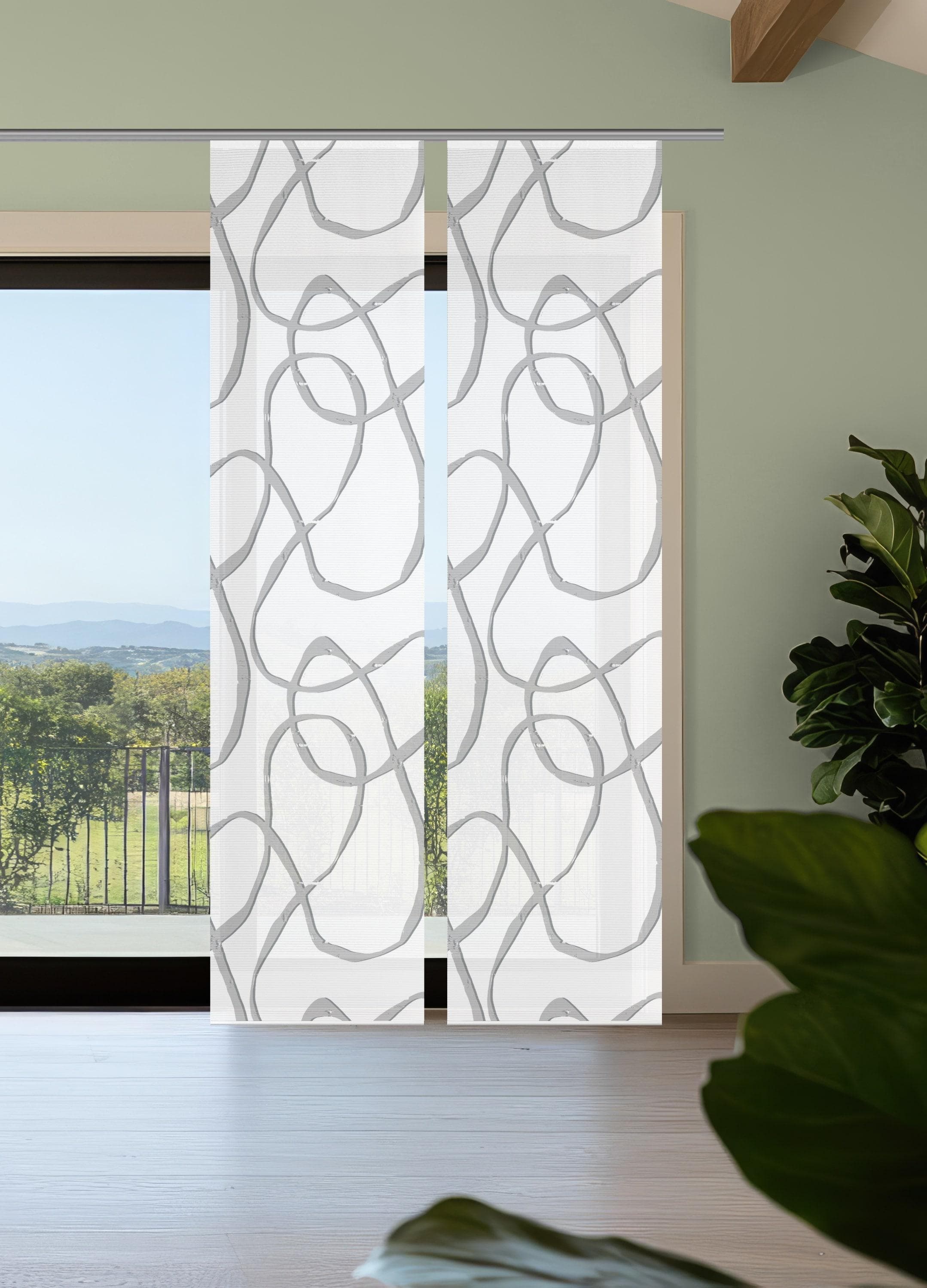 VISION S Schiebegardine OPHELIA Grau 260x60 cm Polyester Set