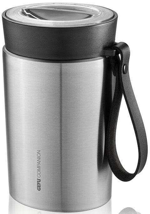 Thermobecher GEFU COMPANION Silber/Schwarz Doppelwandig Vakuumisoliert