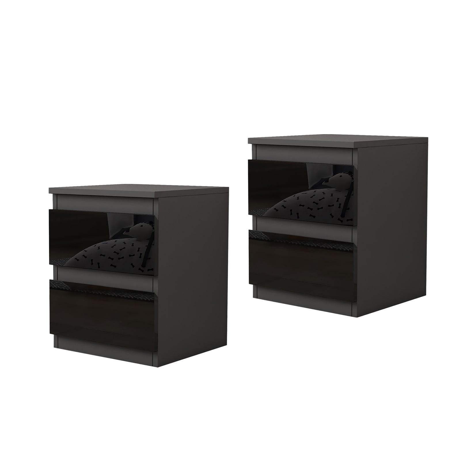 HTI-Living Nachtschrank Kenji Hochglanz 2er-Set Modern