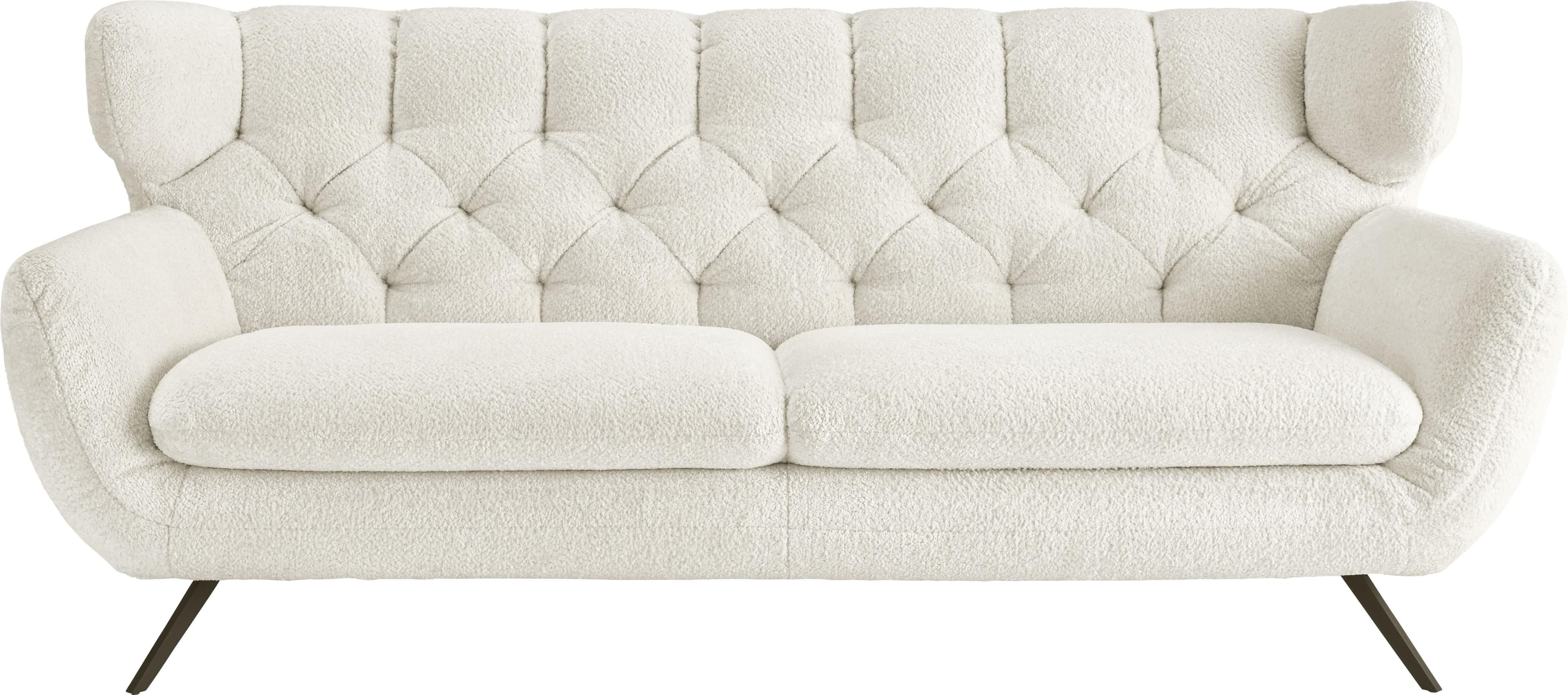 3C CANDY Beatrice 3-Sitzer Sofa Weiß Retro Modern Samt Optik