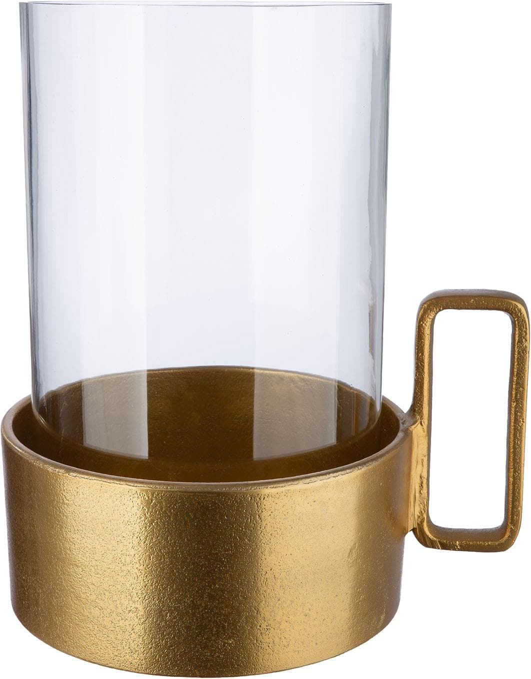 GILDE Windlicht Antigua goldfarben Aluminium Glas