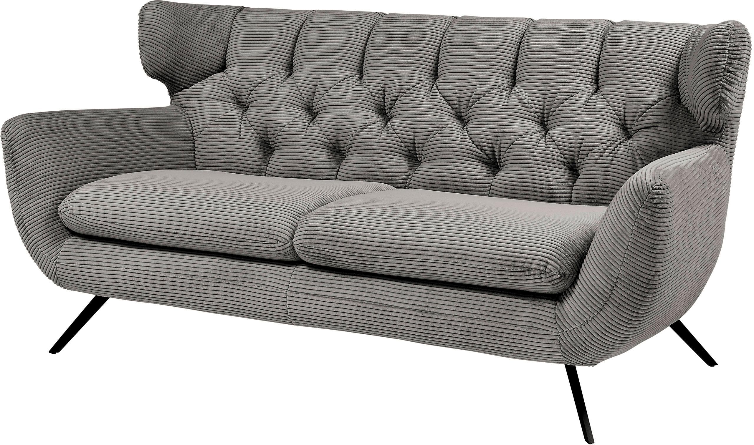 3C CANDY Beatrice 2,5-Sitzer Megasofa Grau Retro Design