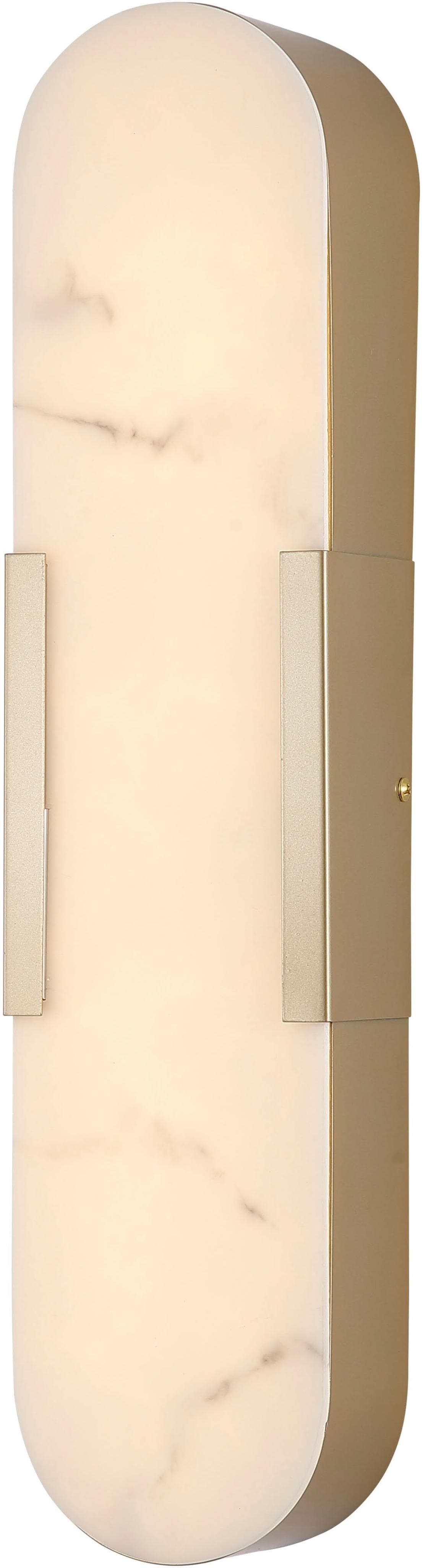 LED-Bad-Wandlampe Opaline Höhe 50 cm Goldfarben Metall/Resin
