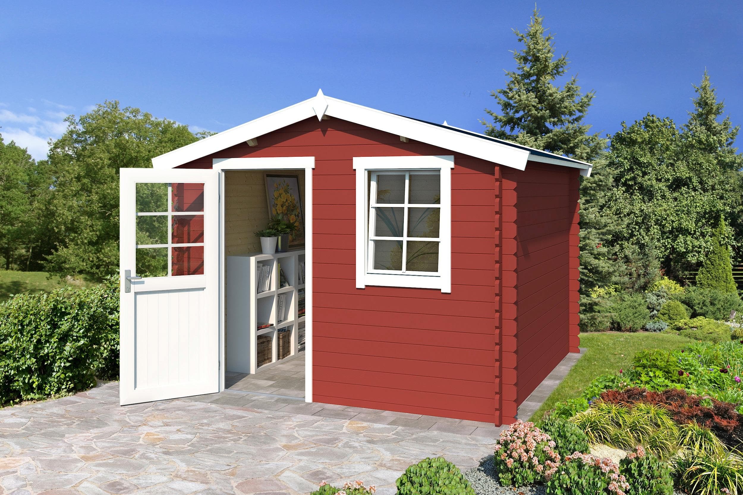 Gartenhaus LASITA MAJA Nina 275 Schwedenrot Blockbohlenhaus
