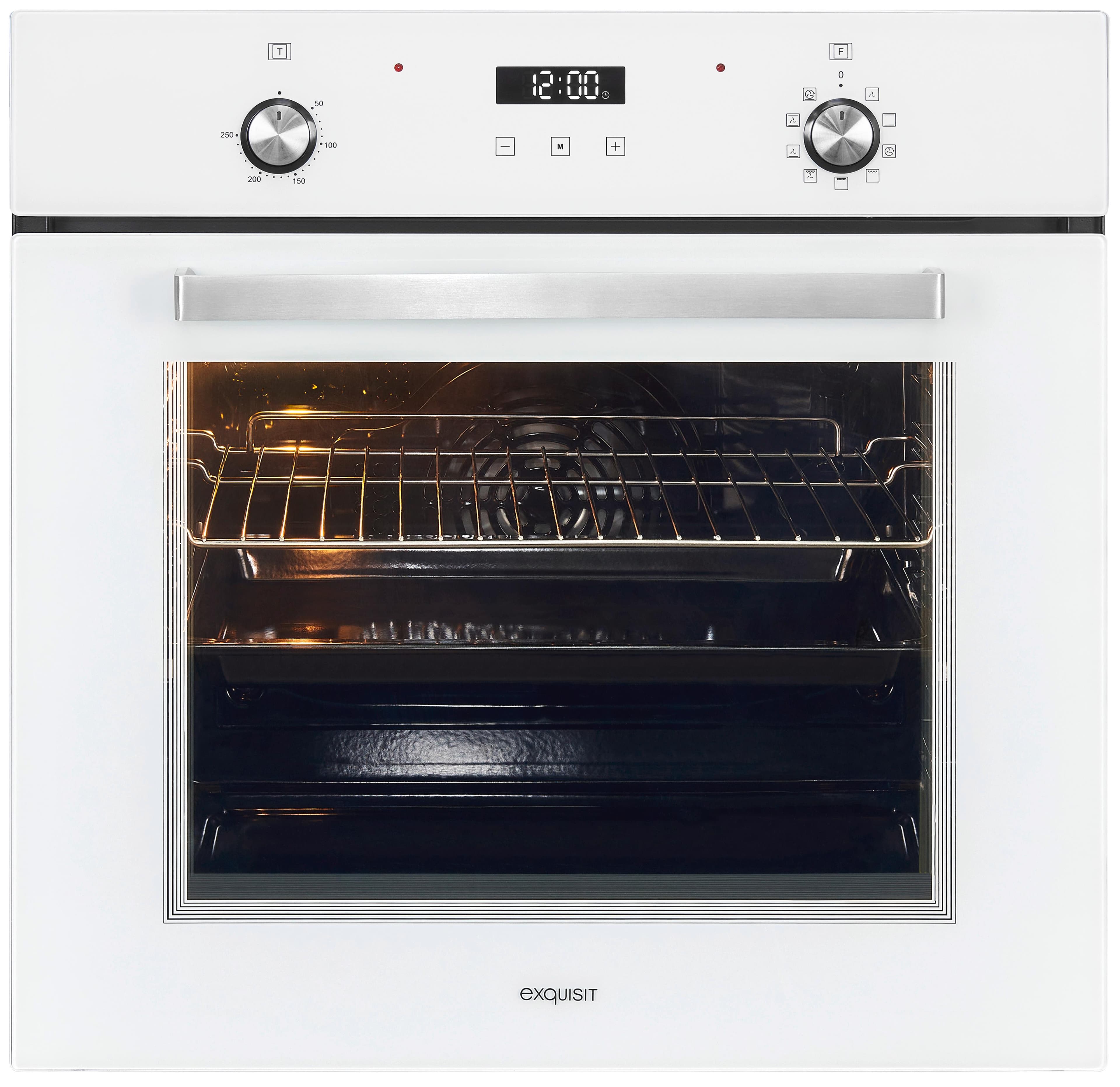 EXQUISIT Backofen EBE76-9-H-020 Weiß Heißluft & Pizzastufe