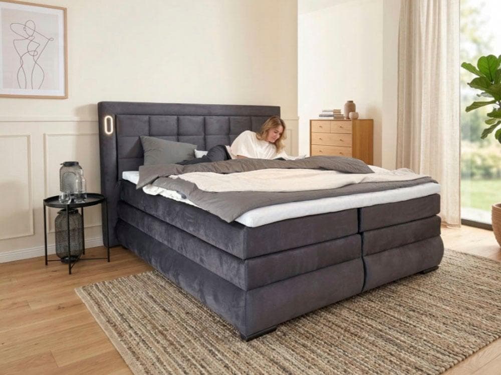 OTTO HOME Boxspringbett MIVVA - Modernes Bettgestell in Anthrazit