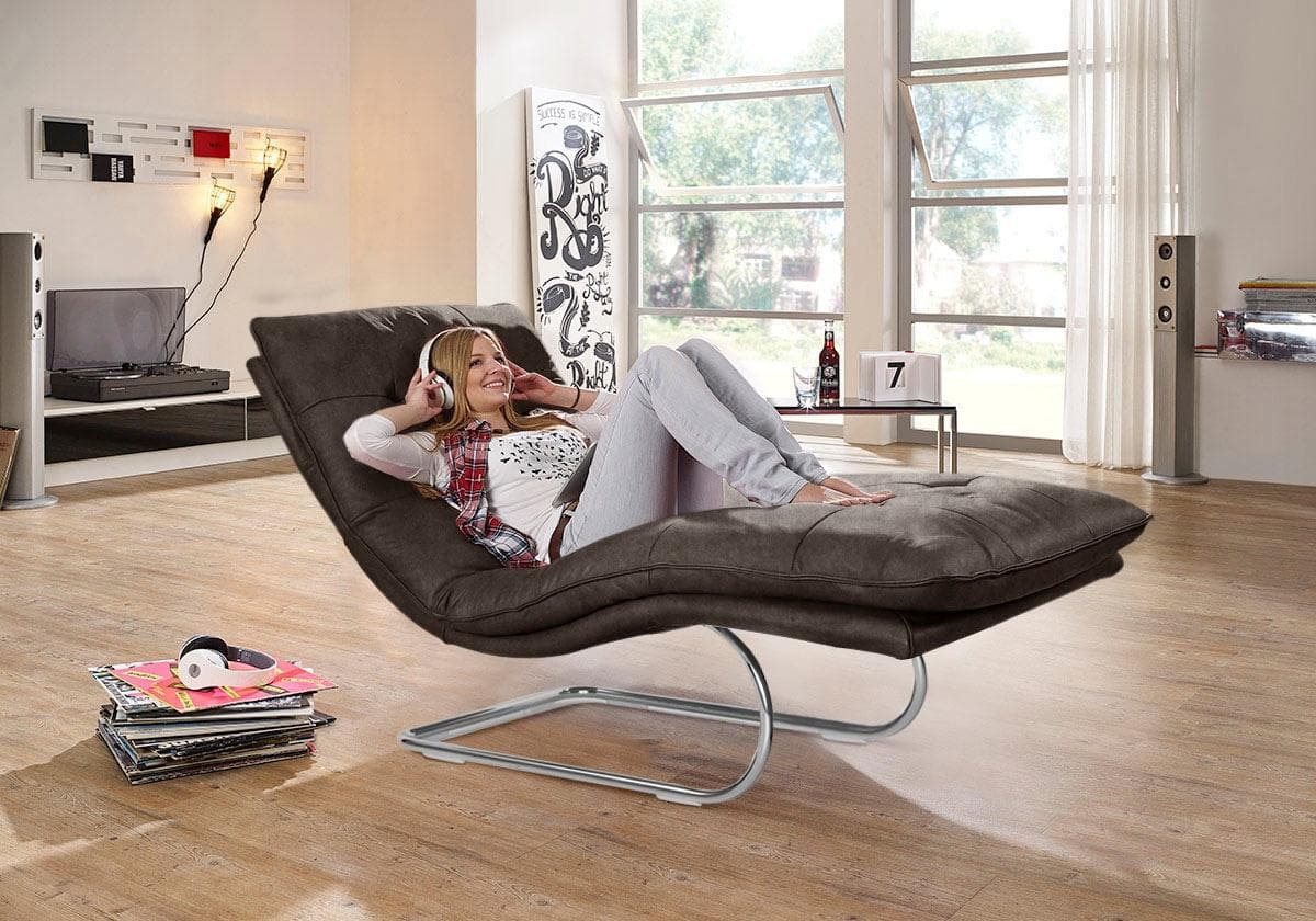 W.SCHILLIG Relaxliege "daily dreams" Braun Stoff S37 mit Motor