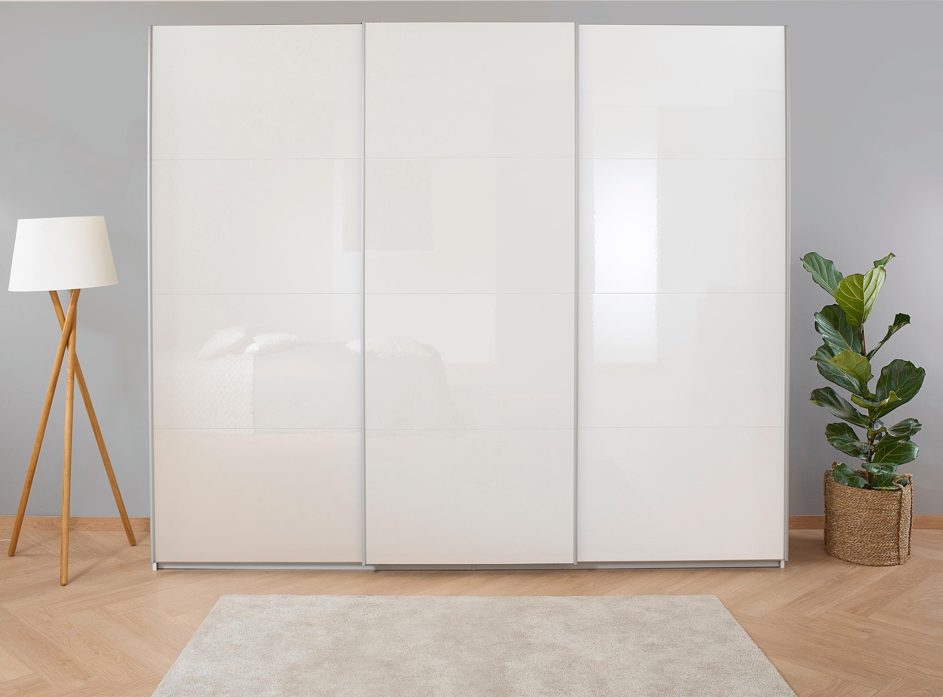Rauch Schwebetürenschrank KOLUNA Weiß Hochglanz