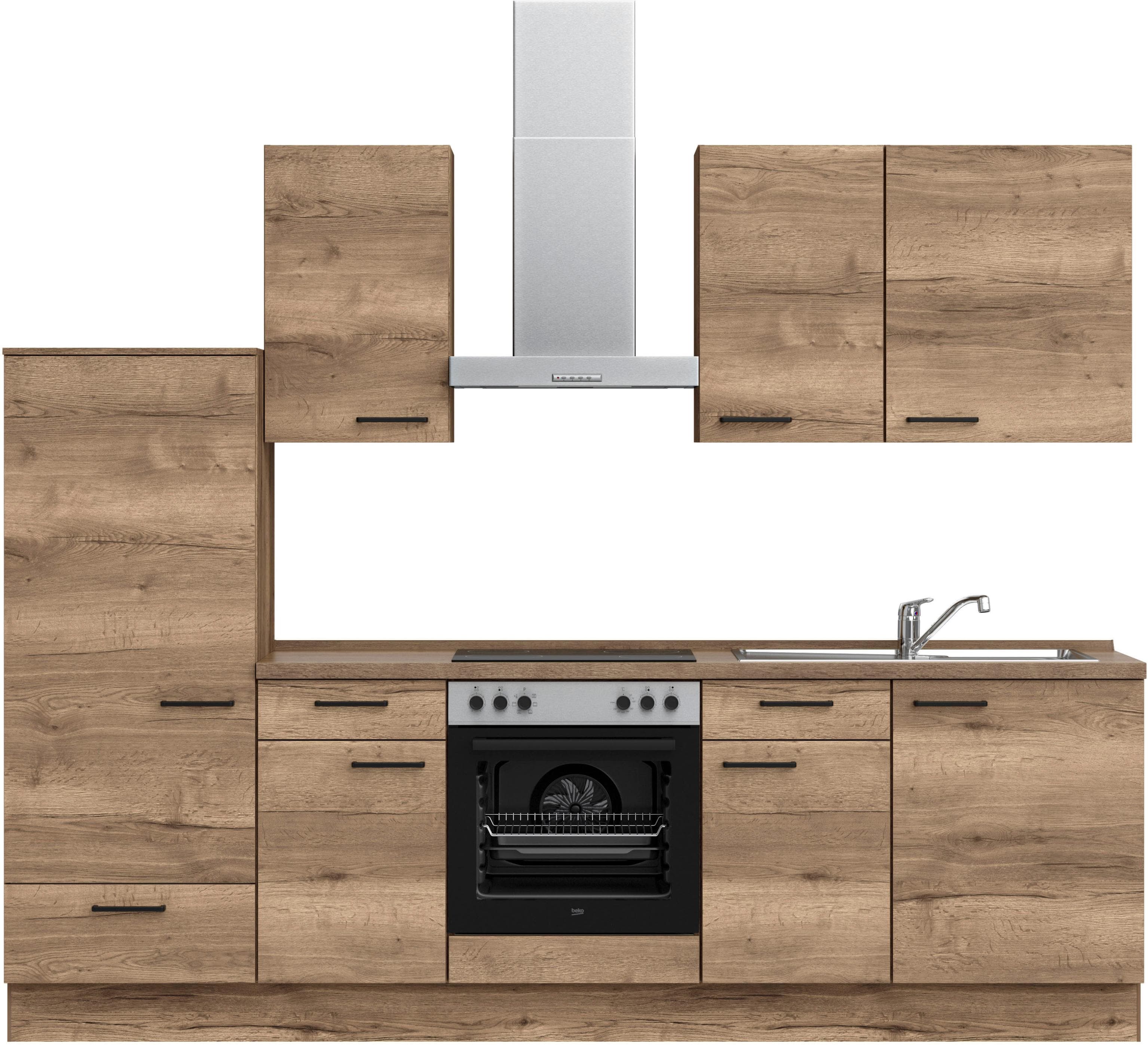 Küchenzeile NOBILIA Structura I Braun Eiche Havanna Nachbildung 270x216x60 cm