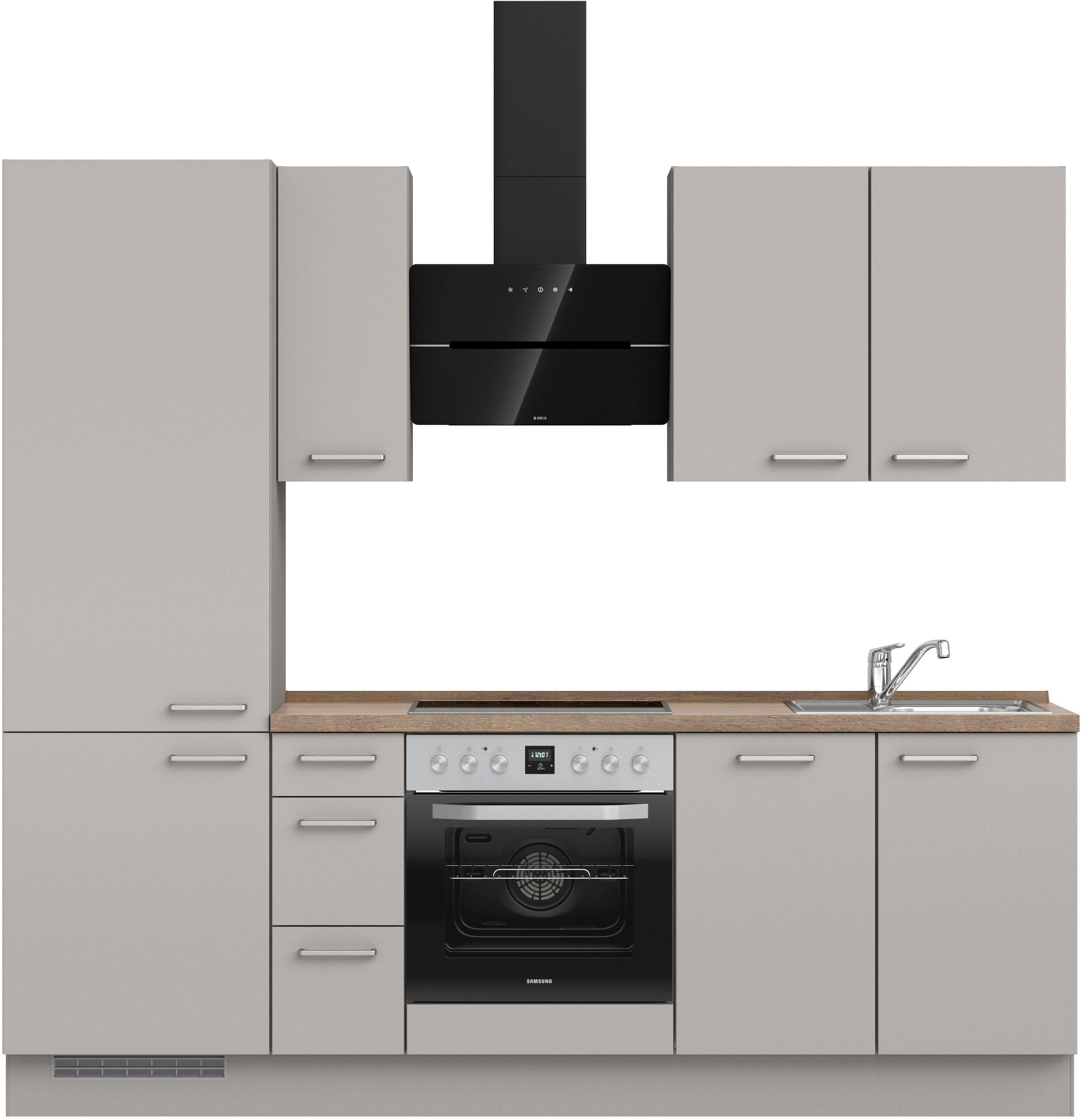 Nobilia Küchenleerblock Touch High-Line Grau Eiche Dunkel 240 cm