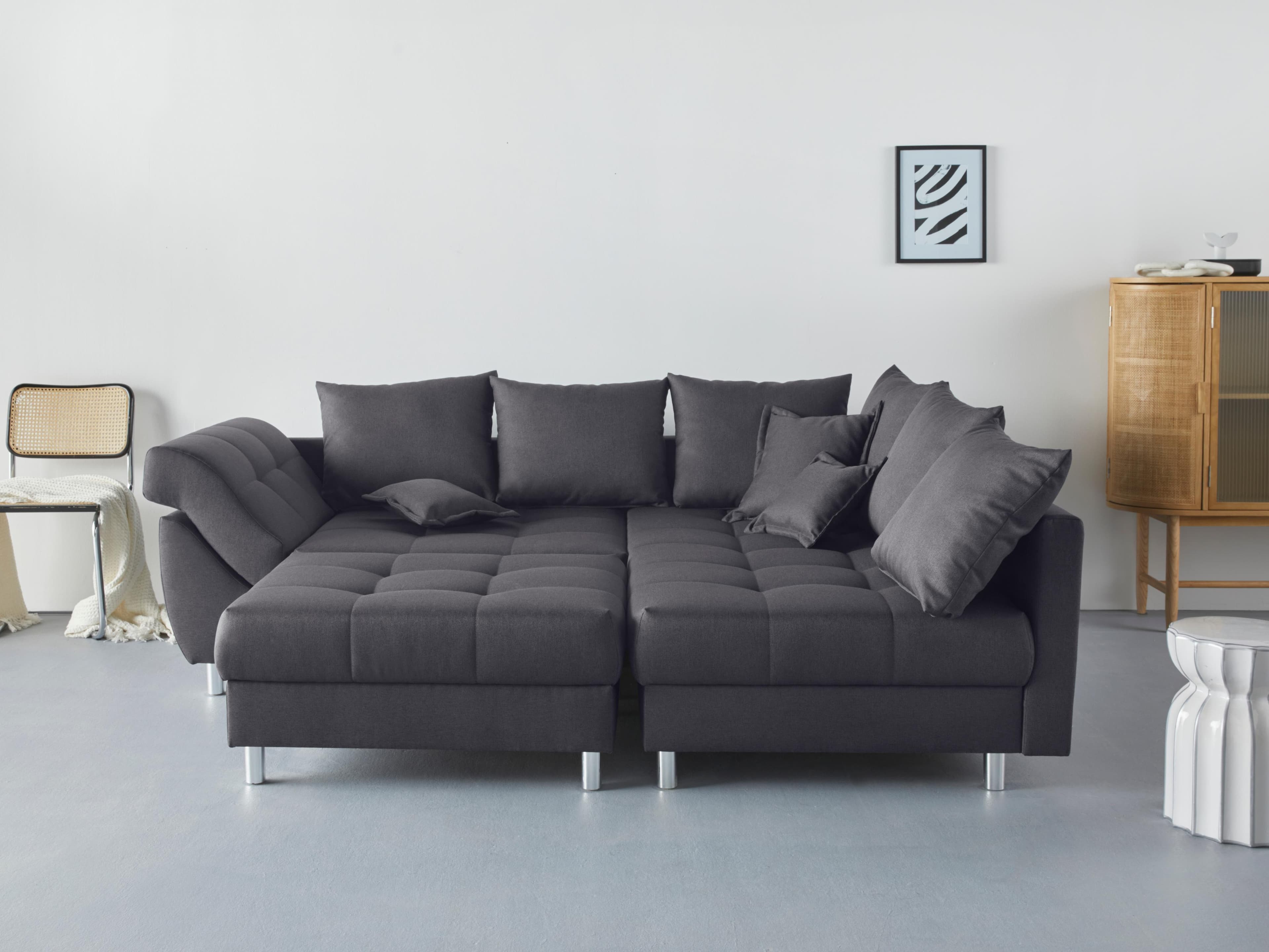 Ecksofa COLLECTION AB Innsbruck L-Form Anthrazit mit Recamiere