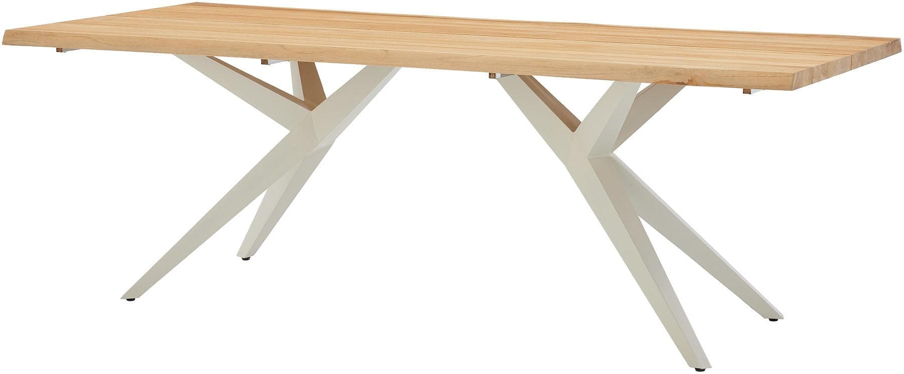 MUSTERRING Freilicht Esstisch Teak massiv mit Edelstahlgestell