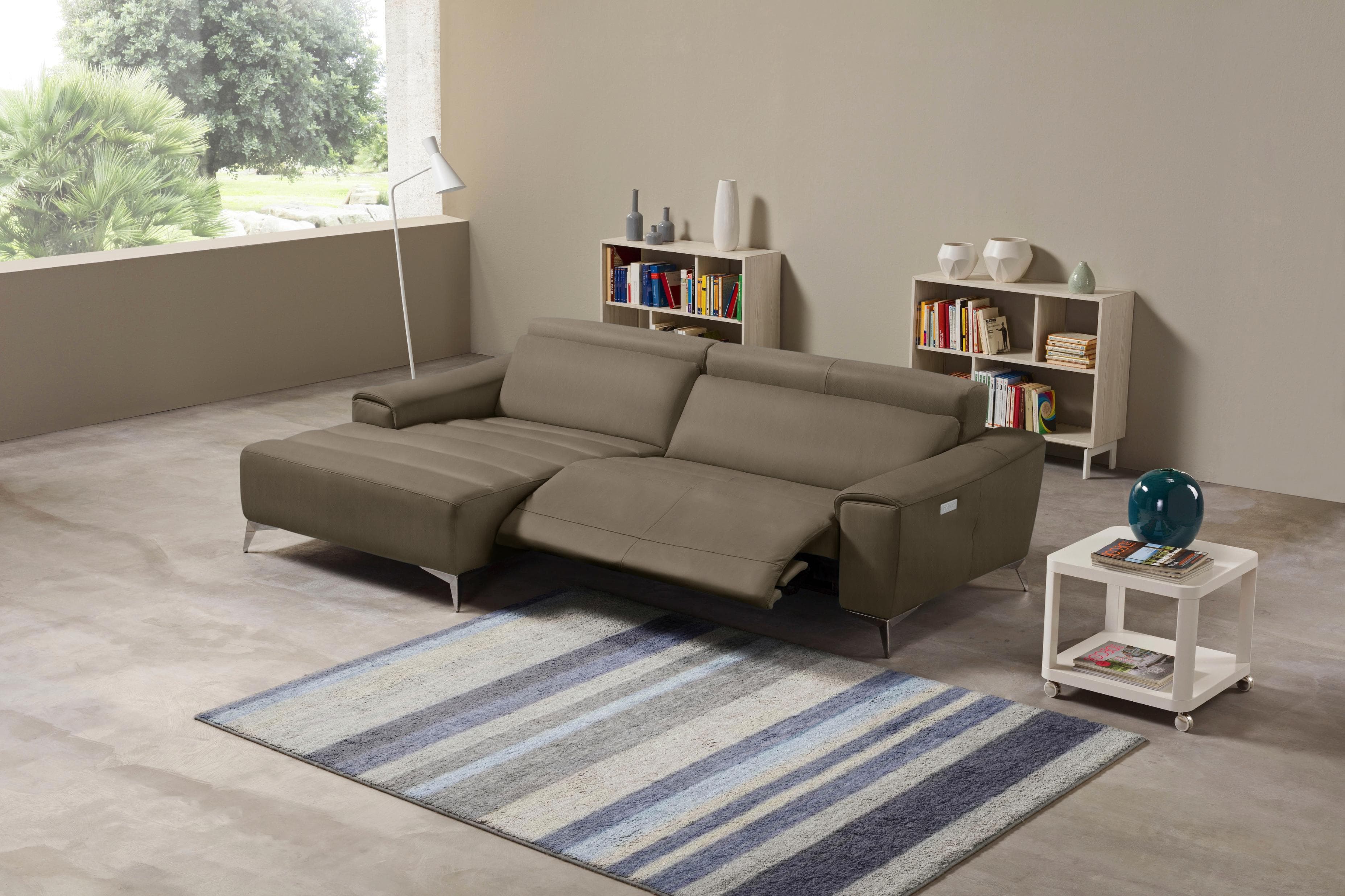 Egoitaliano Ecksofa Suzette Designsofa Grau Rindsleder