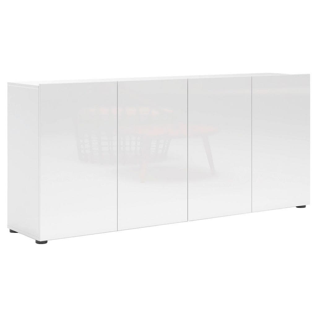 Sideboard Mister Weiß Hochglanz 4-türig Holzwerkstoff